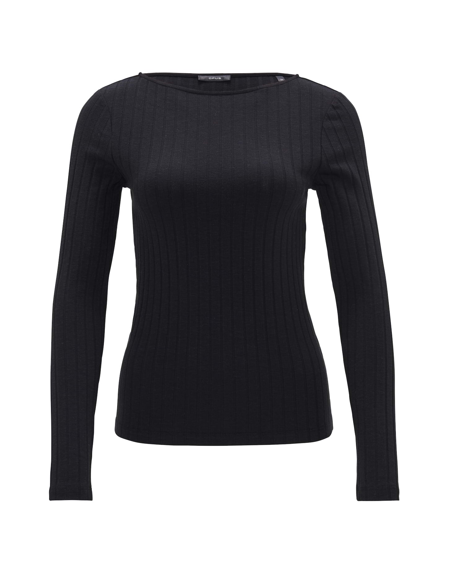OPUS Langarmshirt Damen schmal geschnitten U-Boot-Ausschnitt Baumwoll Mix