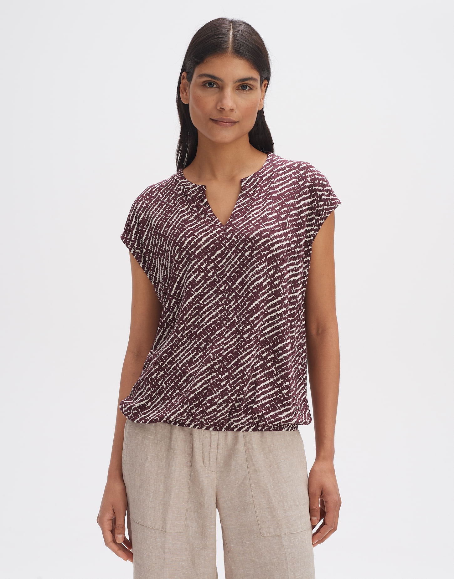 OPUS Basic T-Shirt Damen Basic Fit Viskose Elasthan