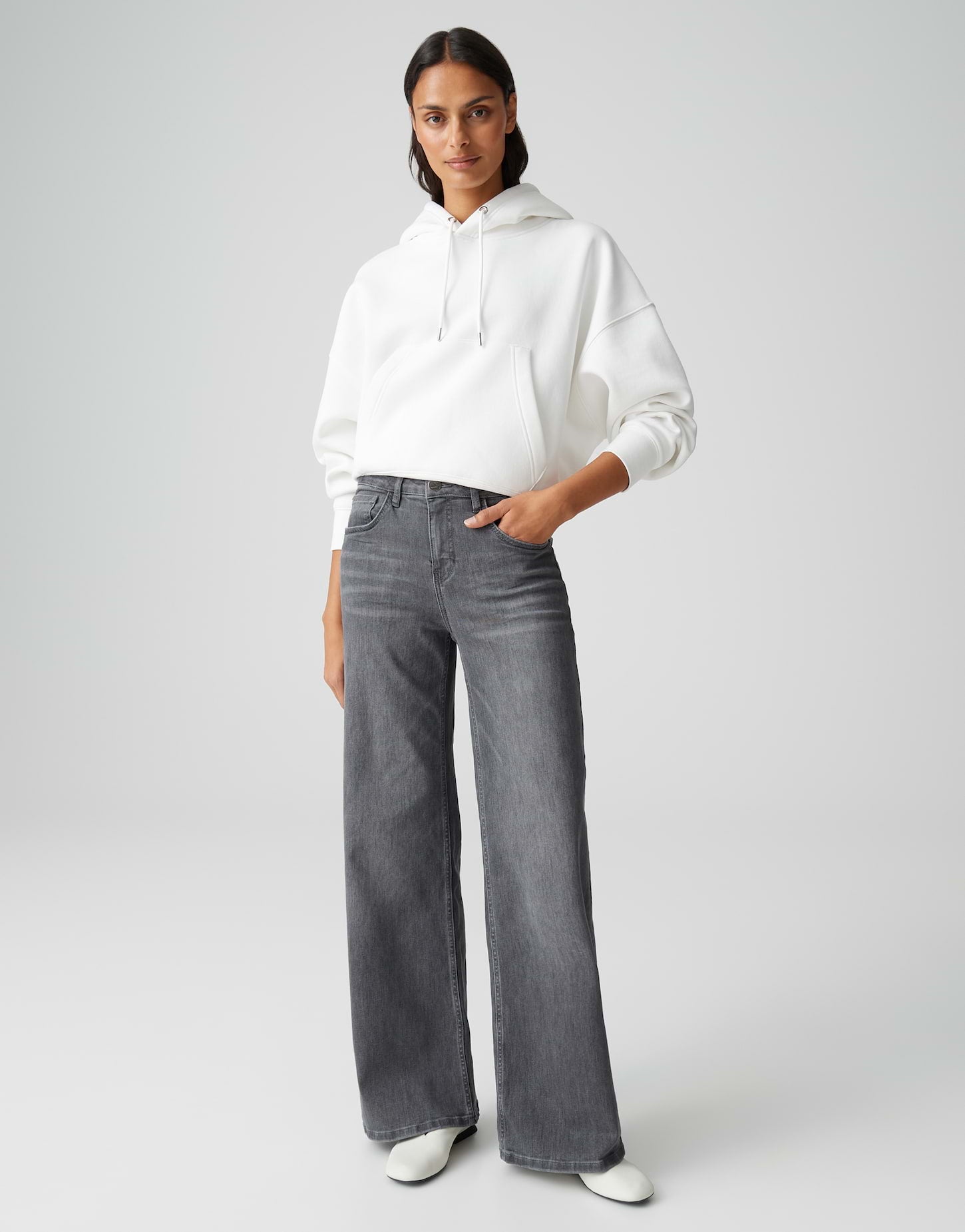 OPUS Mid Rise Damen Jeans Long Crinkle-Effekte