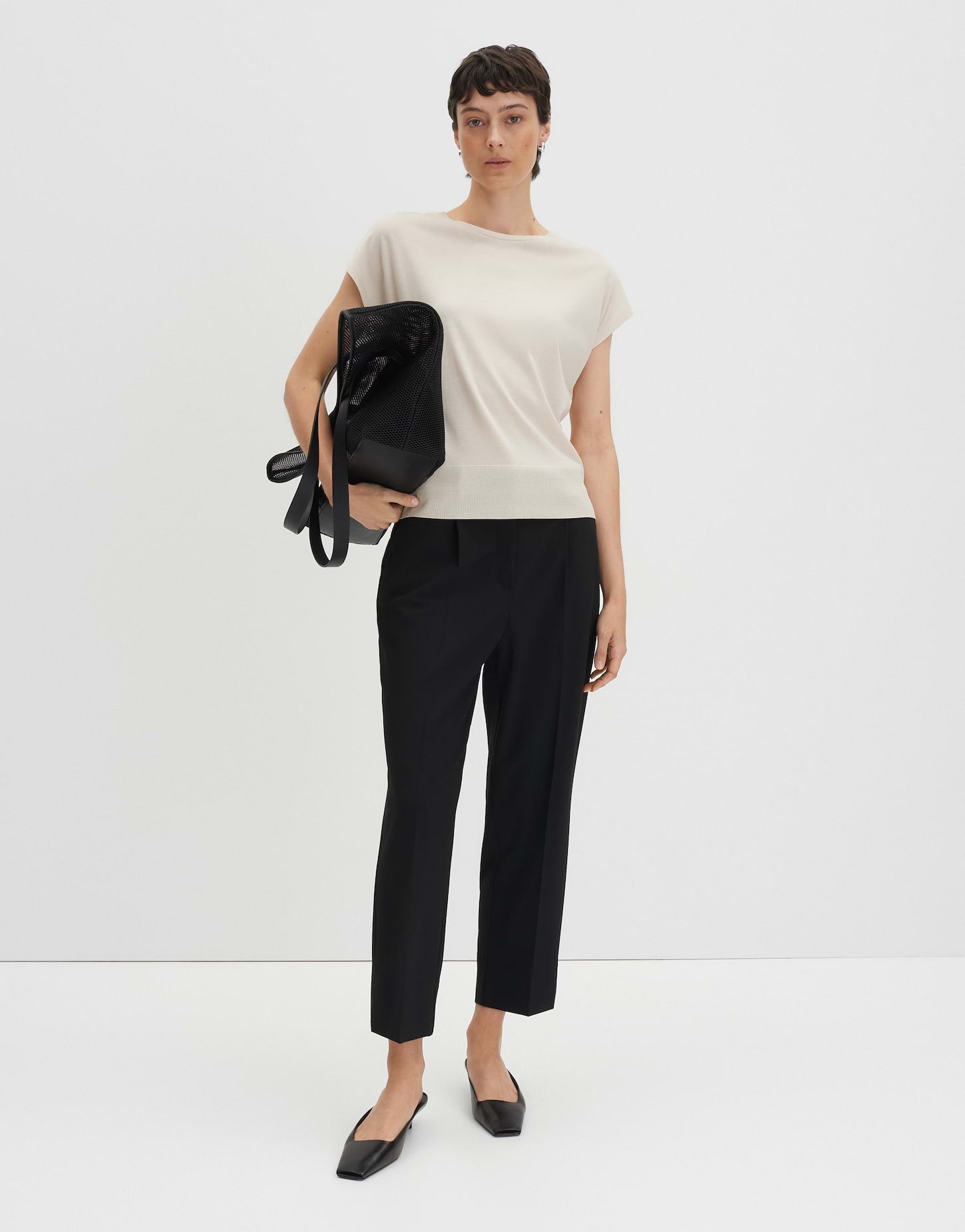 Someday Damen T-Shirt Kurzarm Slim Fit Melange-Effekt