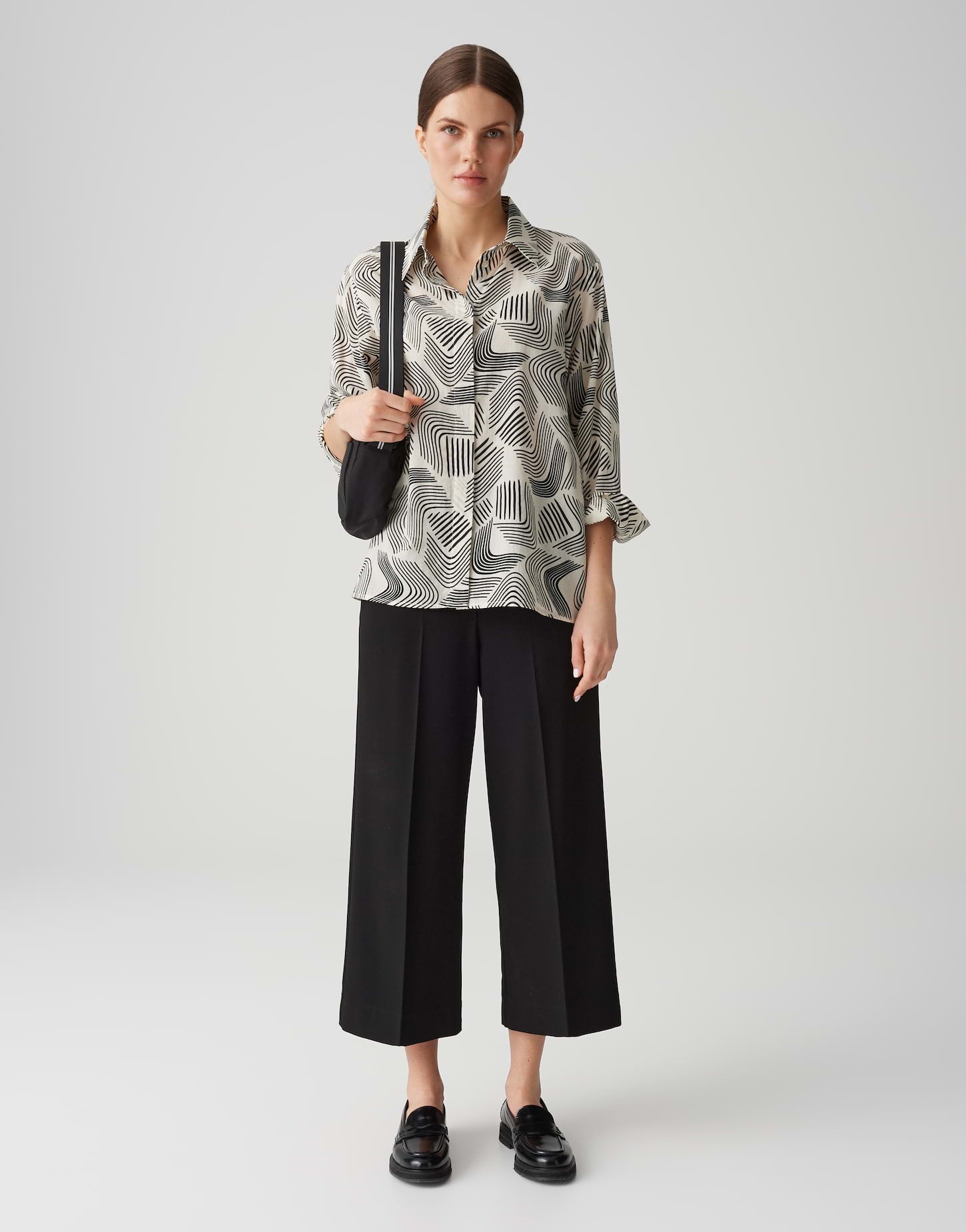 OPUS Lockeres Damen Blusenshirt mit Hemdblusenkragen