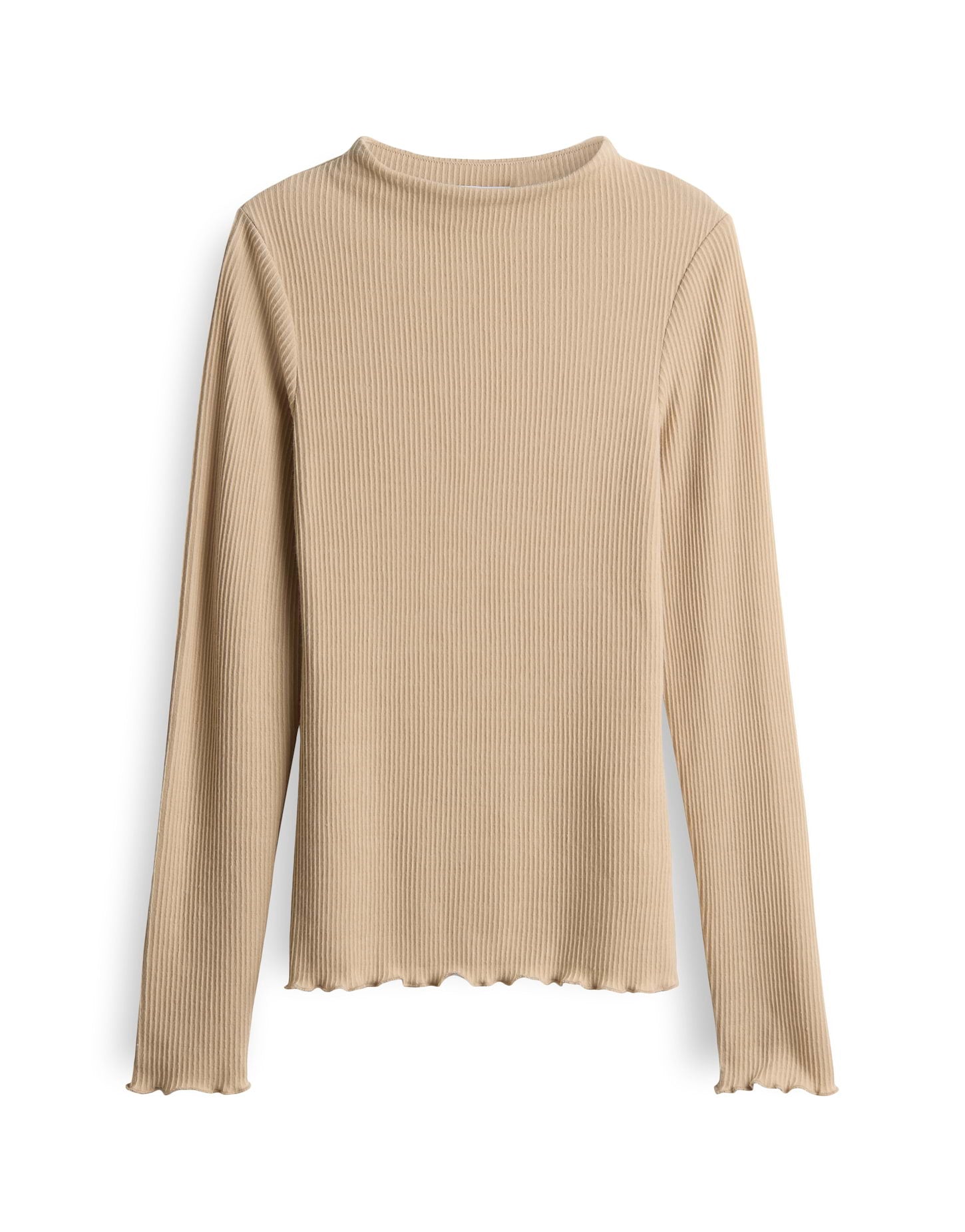 OPUS Damen Langarm Funnel Neck Shirt schmale Passform