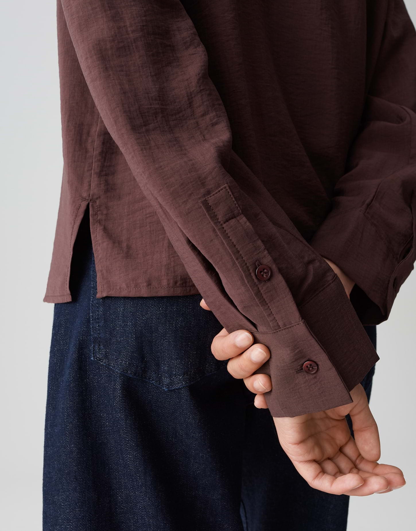 OPUS Lockeres Damen Langarmshirt mit V-Ausschnitt und Crash Optik