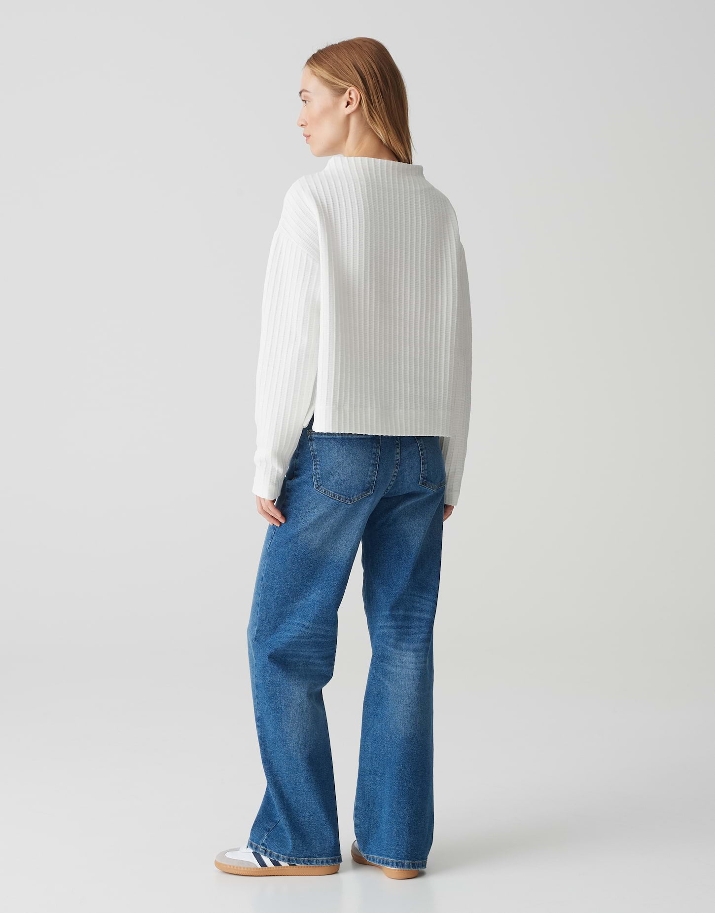 OPUS Sweatshirt Damen - Bequemes Langarmshirt mit Funnel Neck