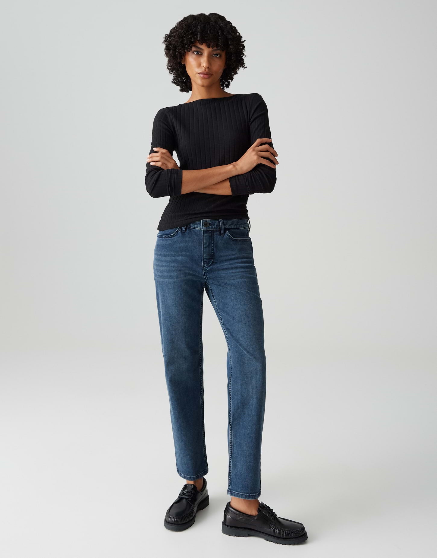 OPUS Damen Jeans Hose Straight Fit Denim Stretch 5-Pocket-Design