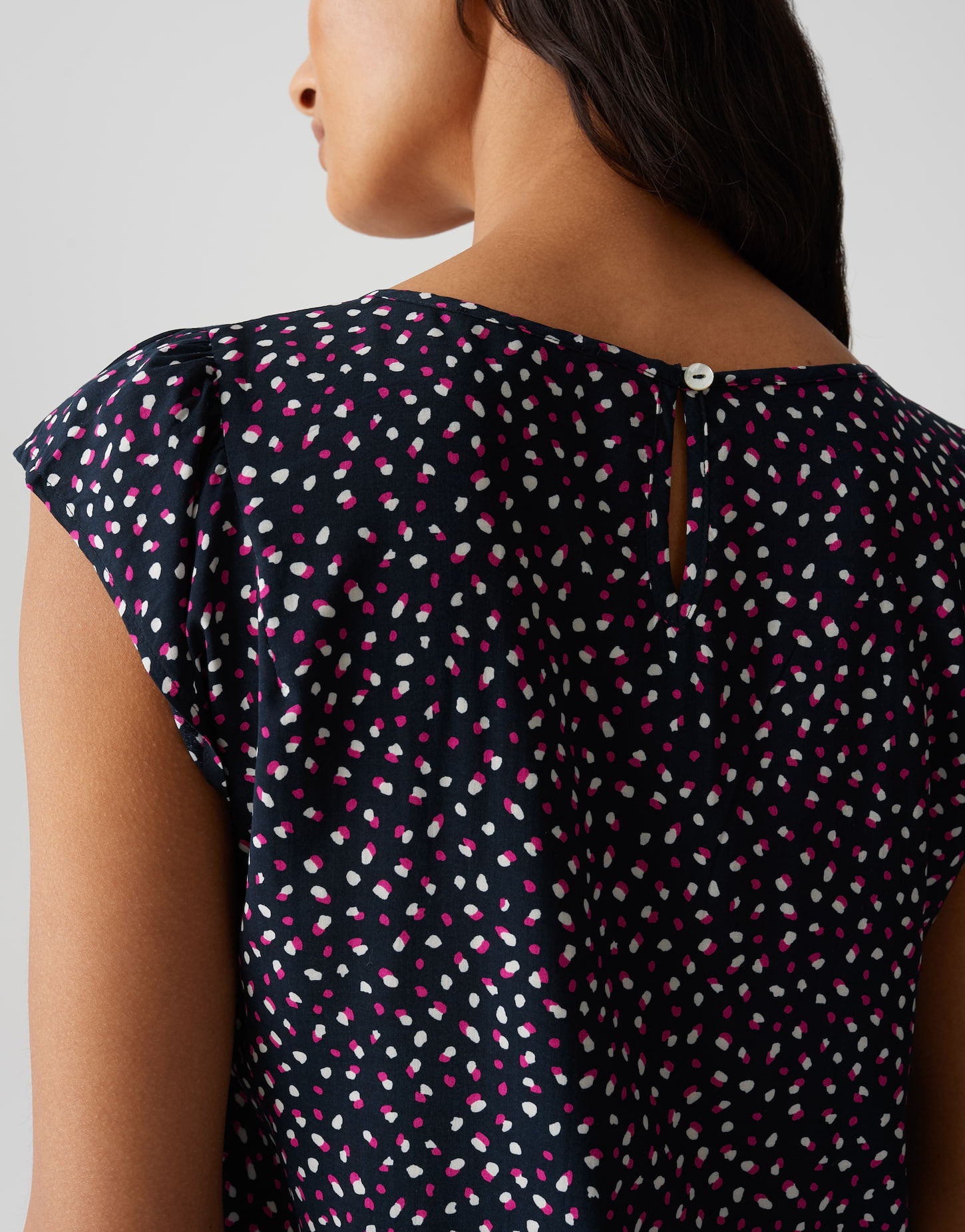 OPUS Blusenshirt Damen mit Punkteprint und Schlitz