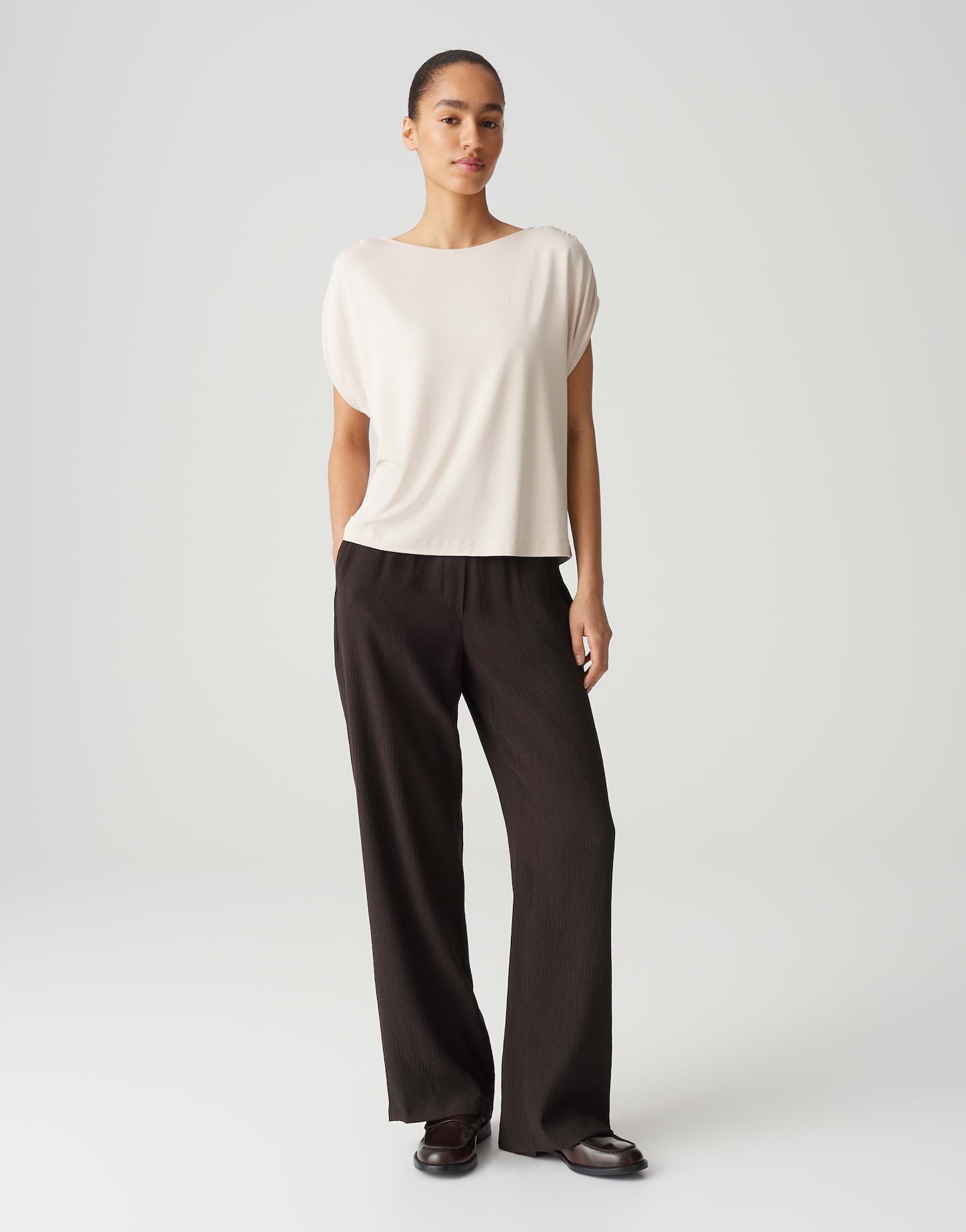 OPUS Damen T-Shirt mit elastischem Raffdetail an der Schulter