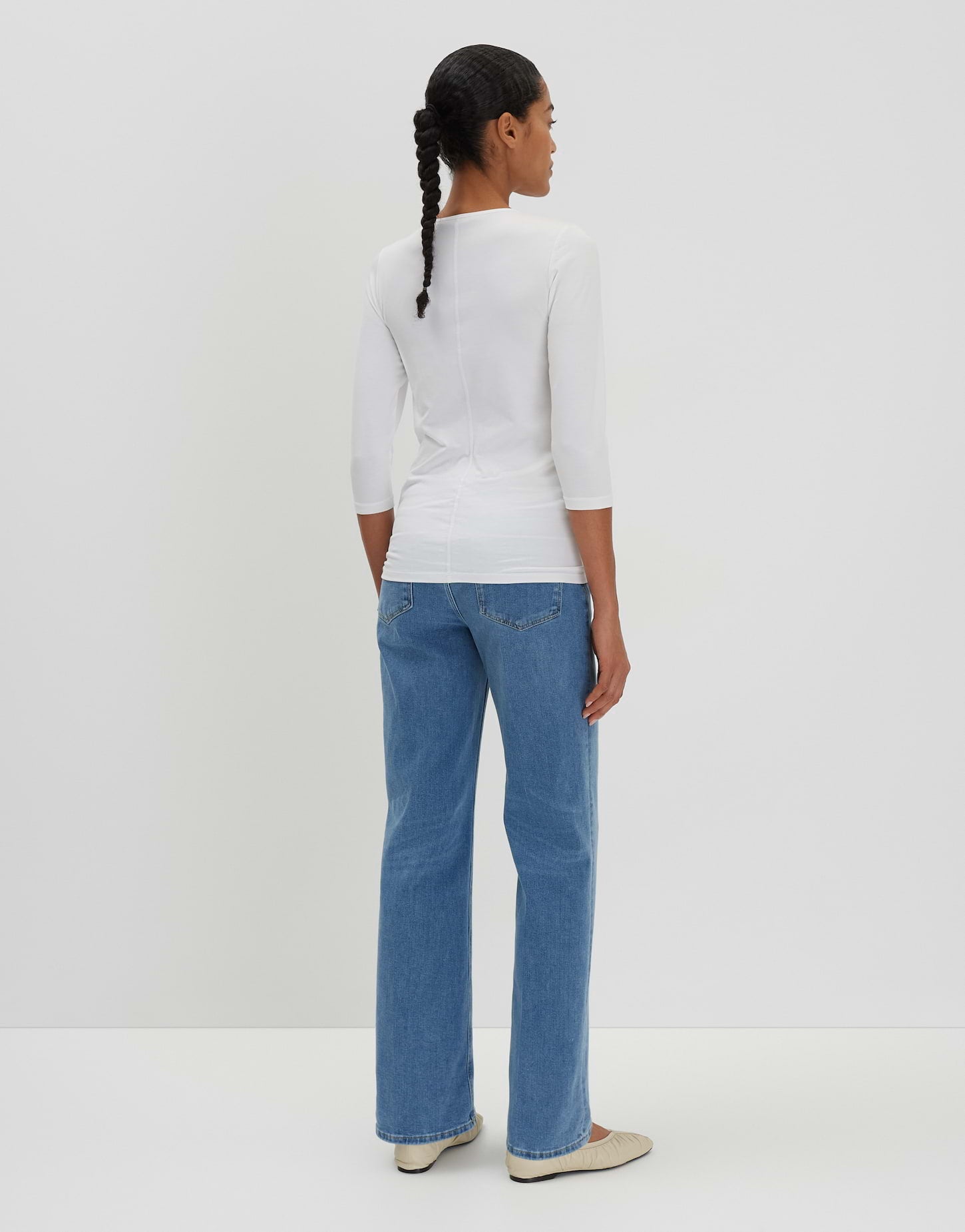 Fashionista Damen Blusenshirt 3/4 Arm schmale Passform Modal Mix