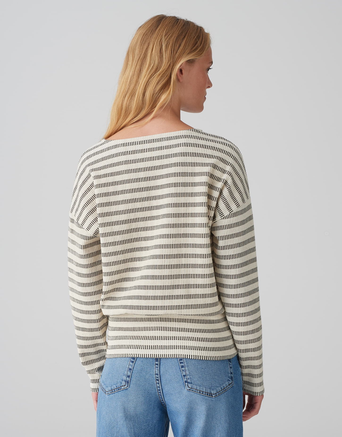 OPUS Langarmshirt Damen Lockere Passform Strukturierte Oberfläche