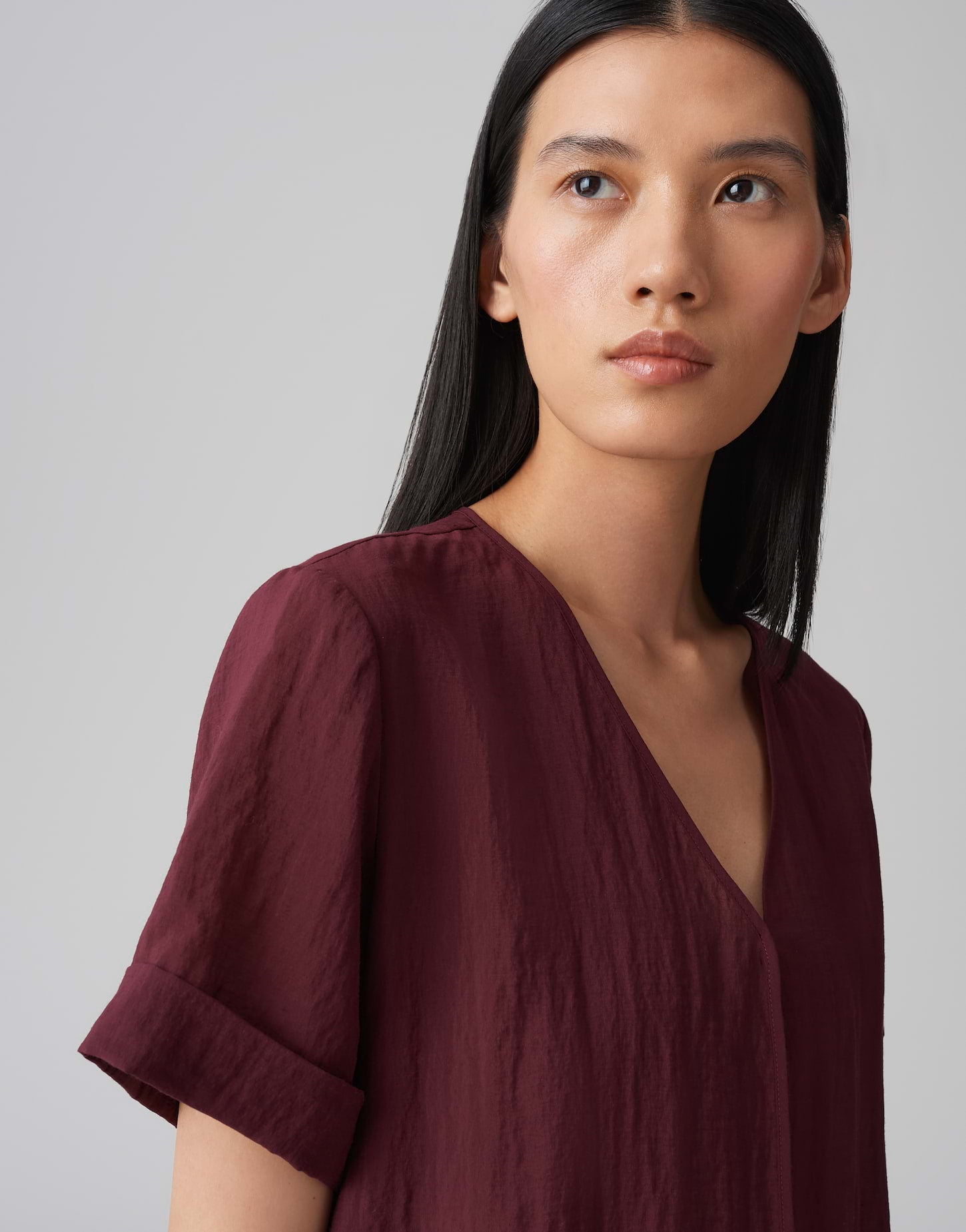 OPUS Leichte Damen Bluse V-Ausschnitt Kurzarm