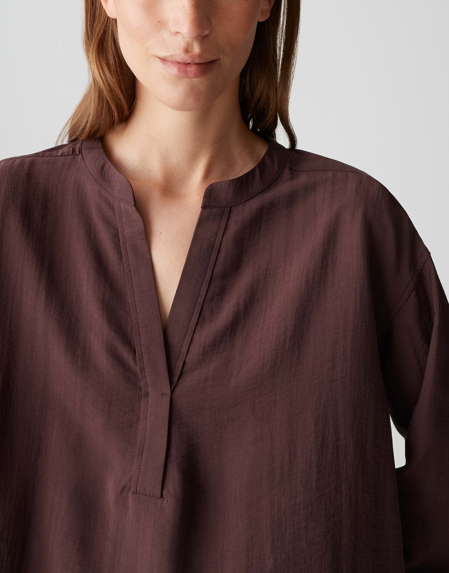 OPUS Lockeres Damen Langarmshirt mit V-Ausschnitt und Crash Optik