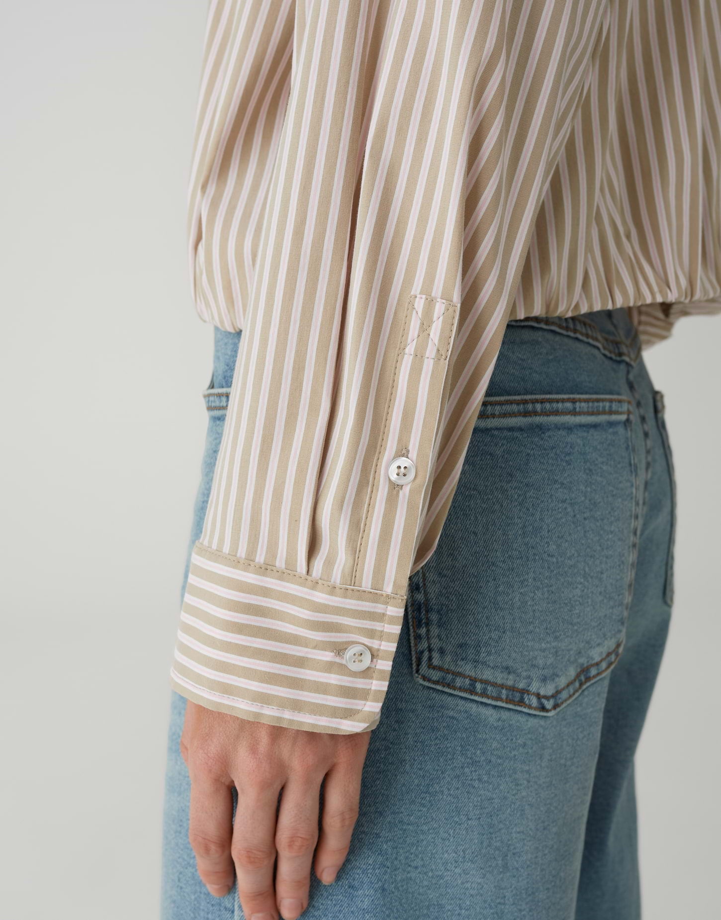 OPUS Hemdbluse Damen Ballon-Saum Webware