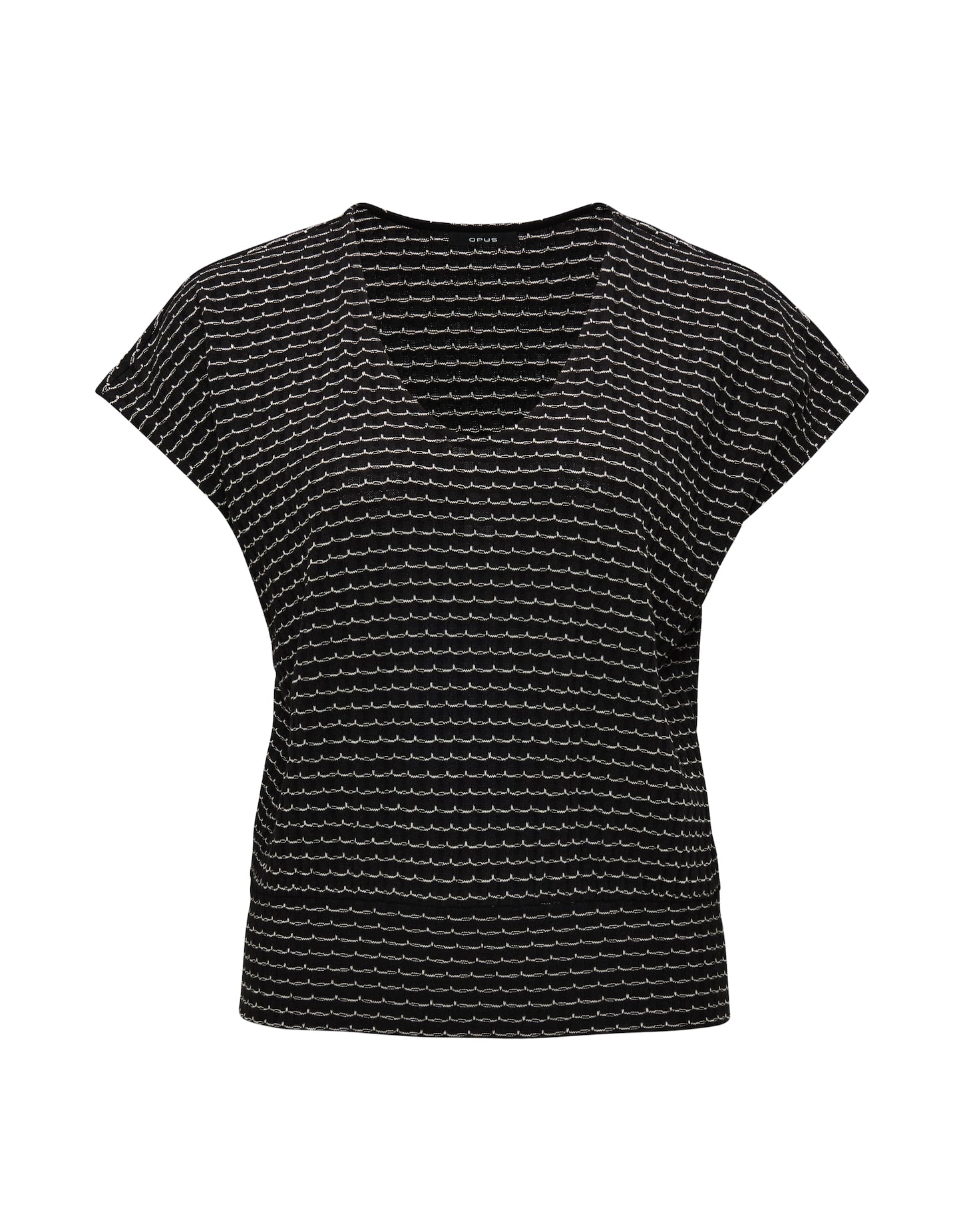 OPUS Strickshirt Damen Lockere Passform Kurzarm V-Ausschnitt