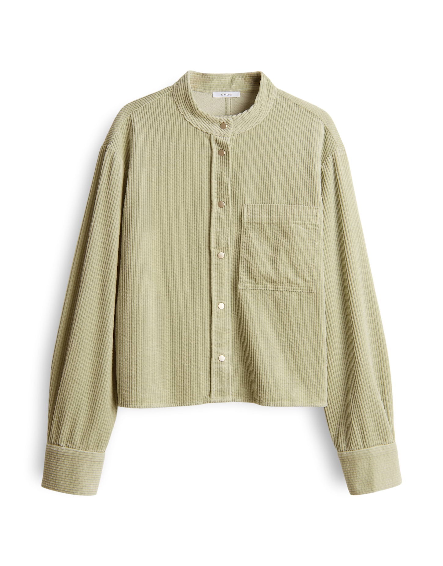 OPUS Boxy Fit Damen Cordhemd mit Stehkragen und Knopfleiste