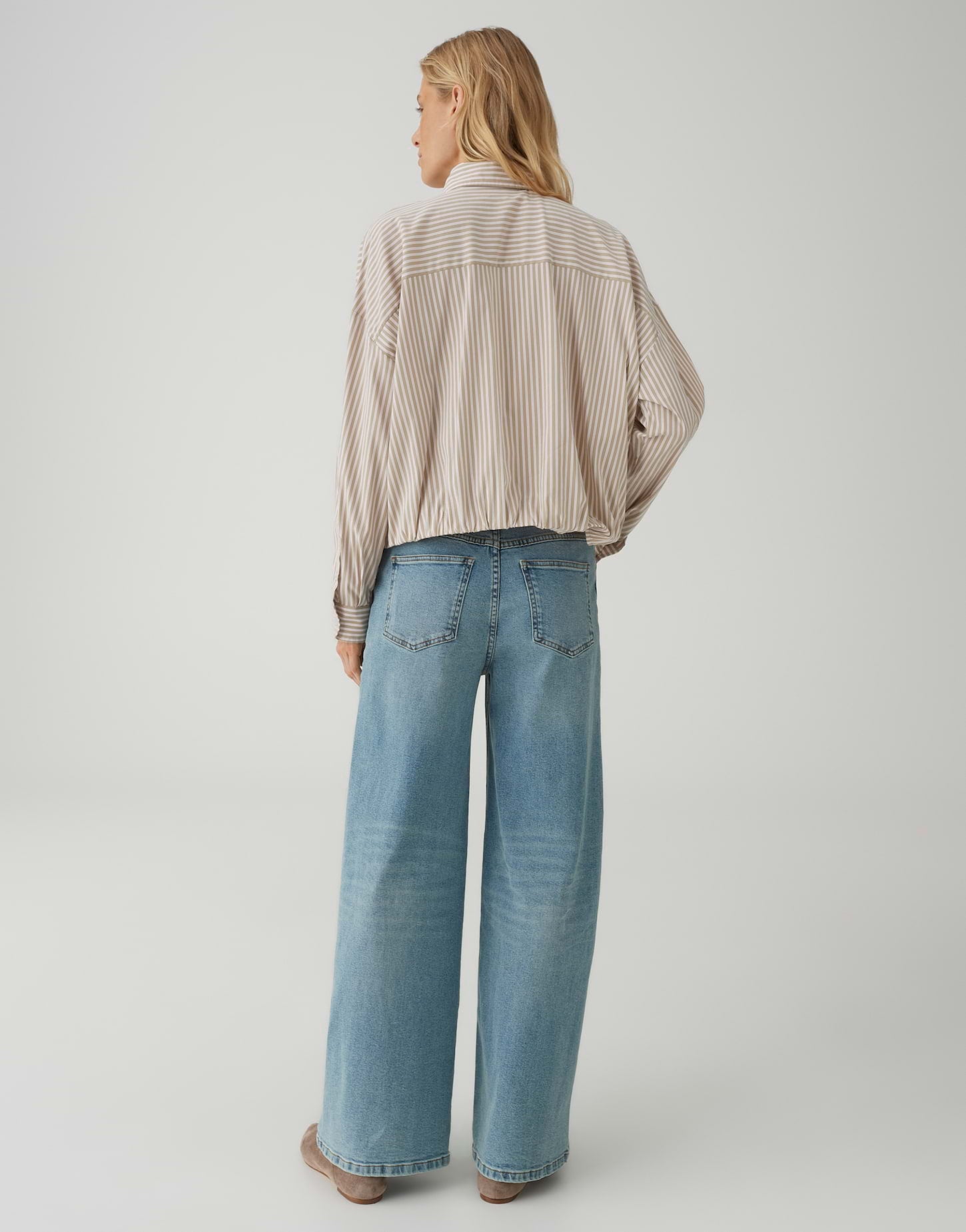 OPUS Hemdbluse Damen Ballon-Saum Webware