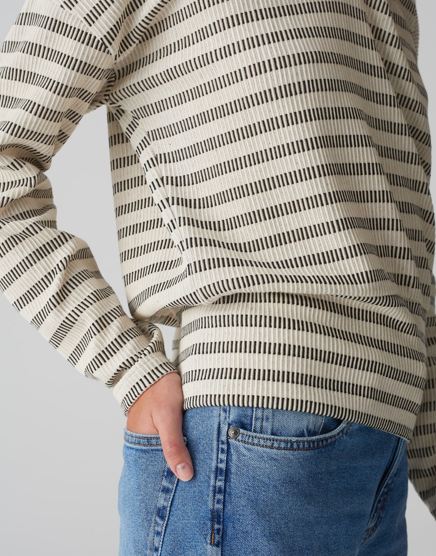 OPUS Langarmshirt Damen Lockere Passform Strukturierte Oberfläche