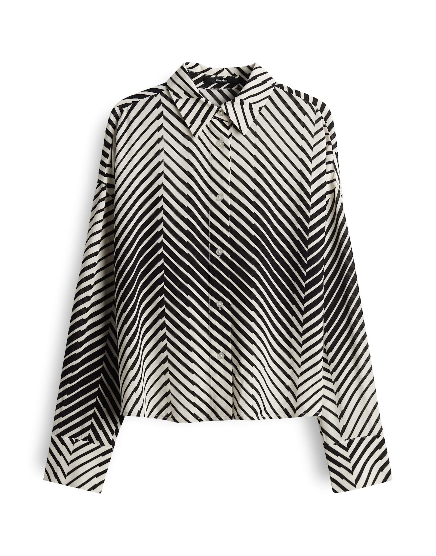 Hemdbluse Damen Langarm Fischgrat Muster