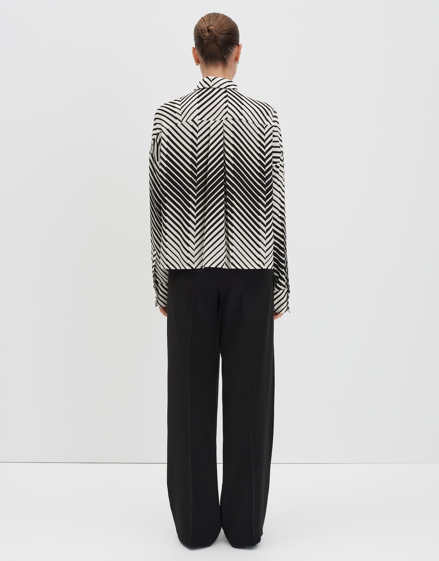 Hemdbluse Damen Langarm Fischgrat Muster