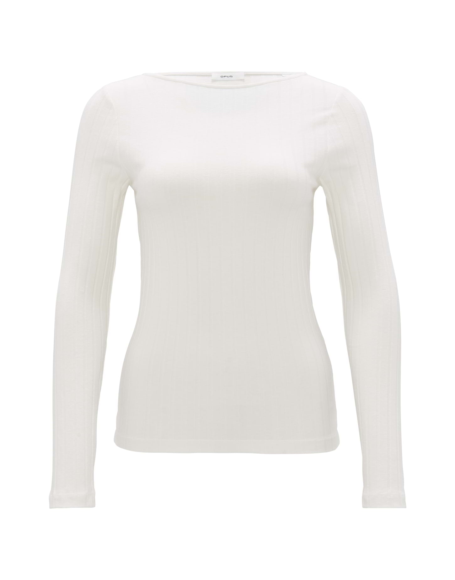 OPUS Langarmshirt Damen schmal geschnitten U-Boot-Ausschnitt Baumwoll Mix