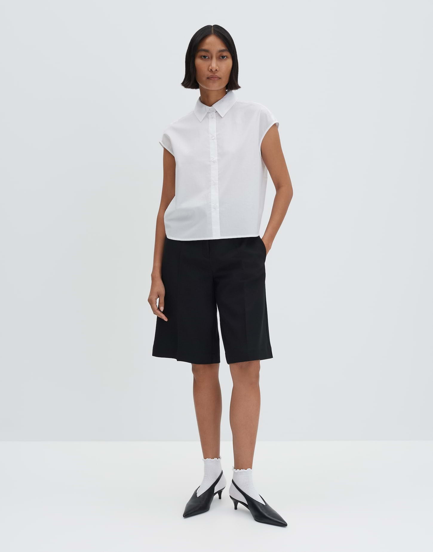 Someday Damenbluse Hemdblusenkragen Kurzarm O-Form