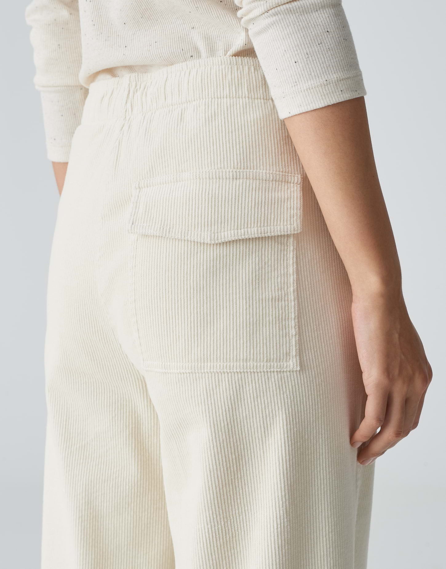 OPUS Wide Leg Cordhose Damen Hoher Bund Elastisch