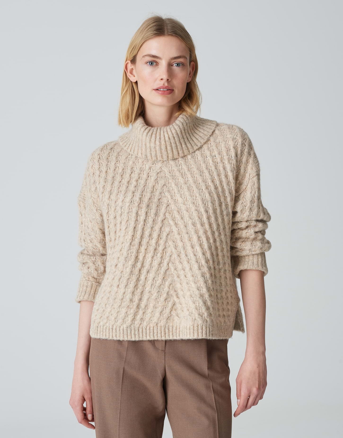 OPUS Strickpullover Damen Grau
