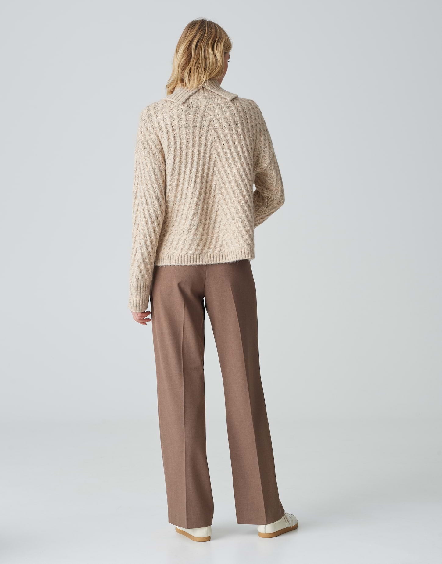 OPUS Strickpullover Damen Grau