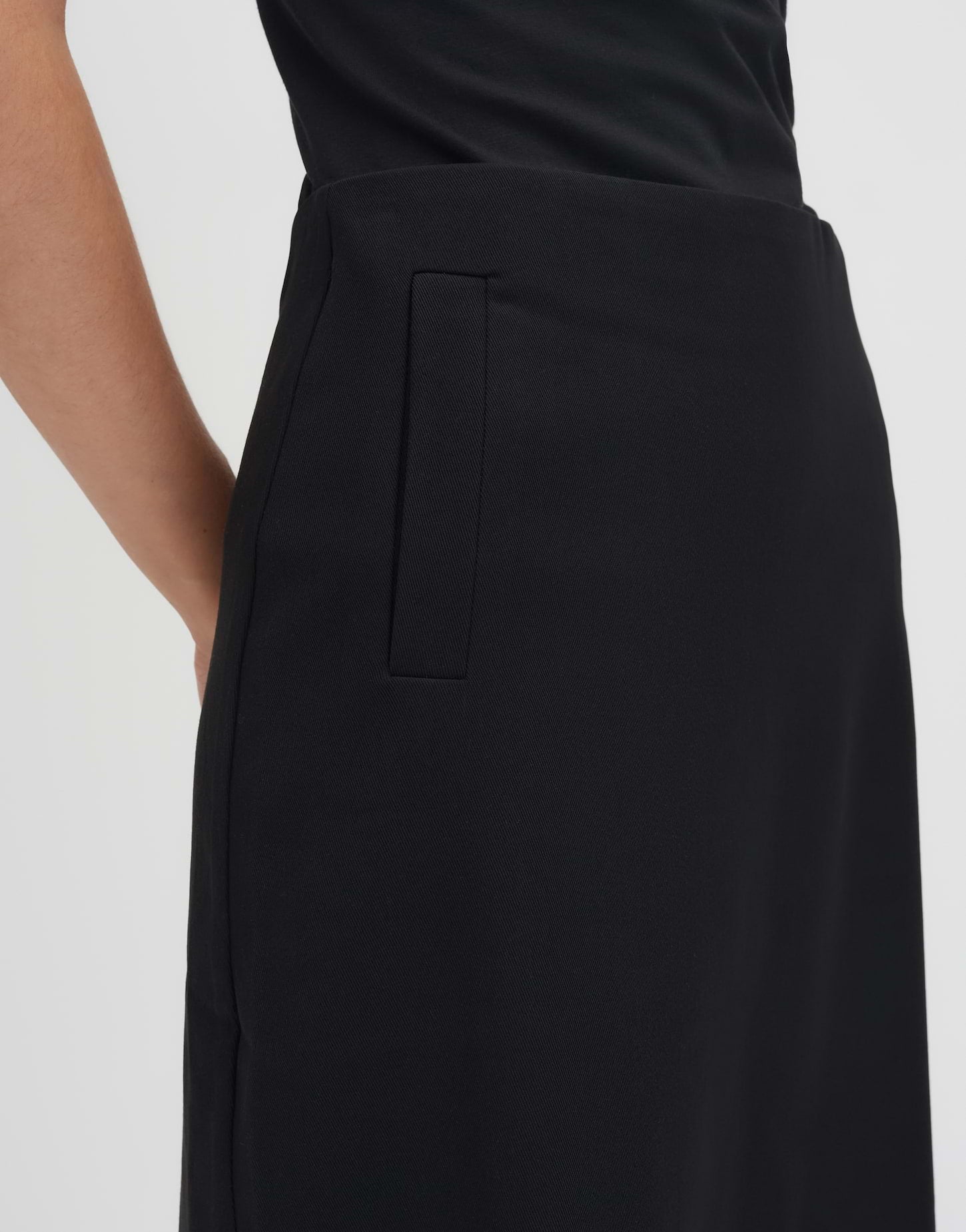 Gerader Schnitt Damen Rock knielang elastischer Bund