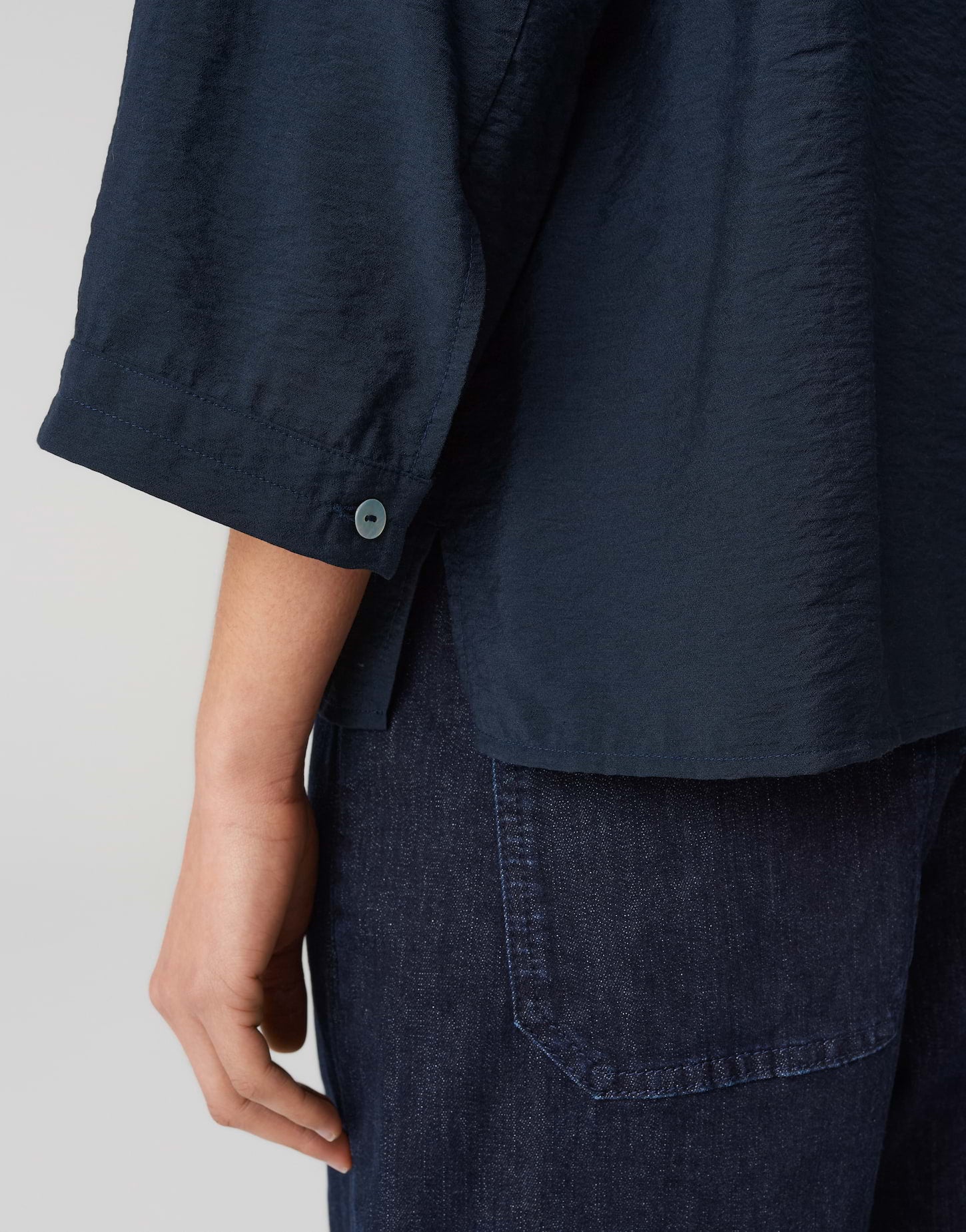 OPUS Damen Bluse weit geschnitten Crash-Optik überschnittene Schulter 3/4 Arm