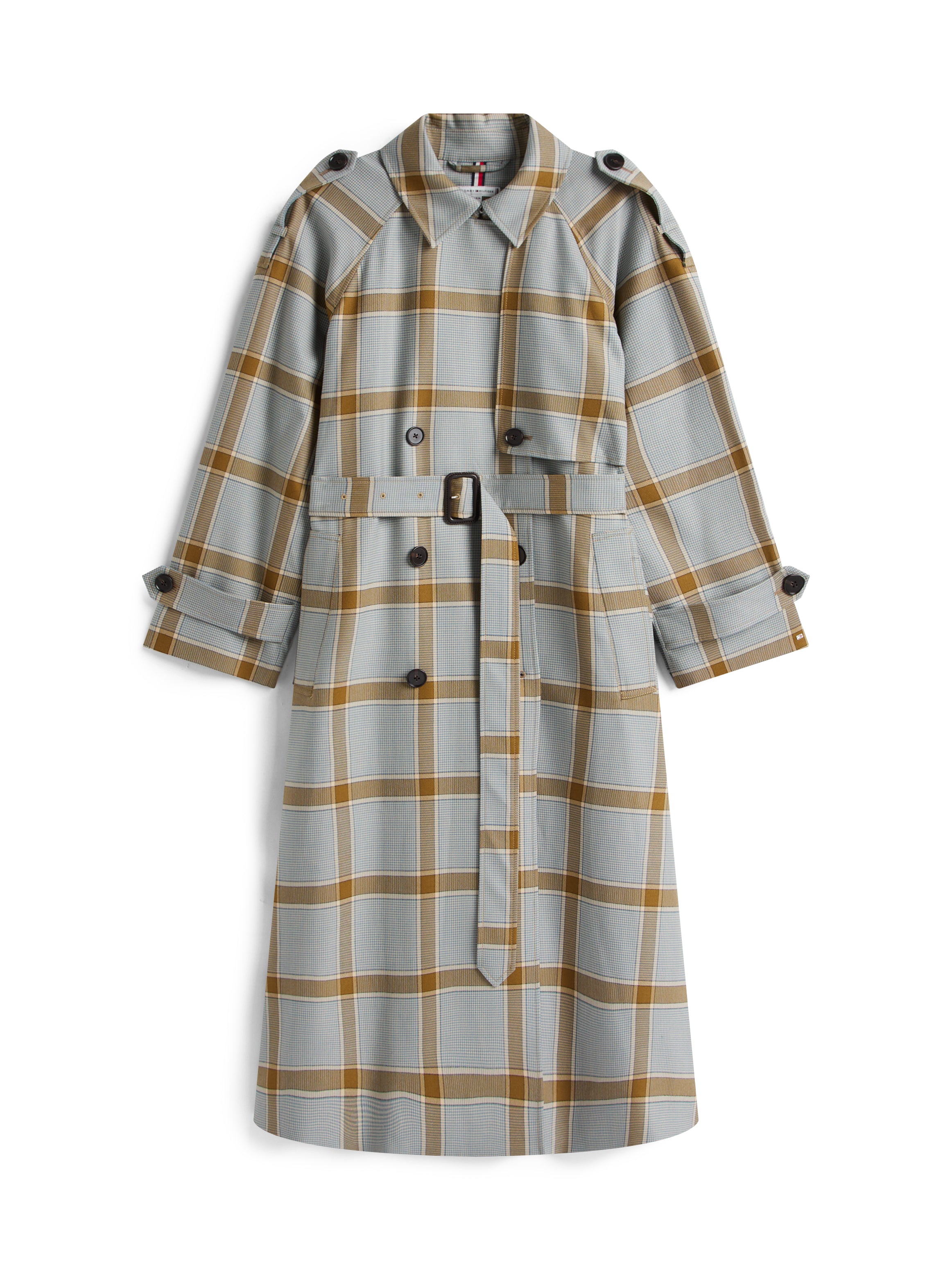 LIGHT WOOL CHECK RLX TRENCH