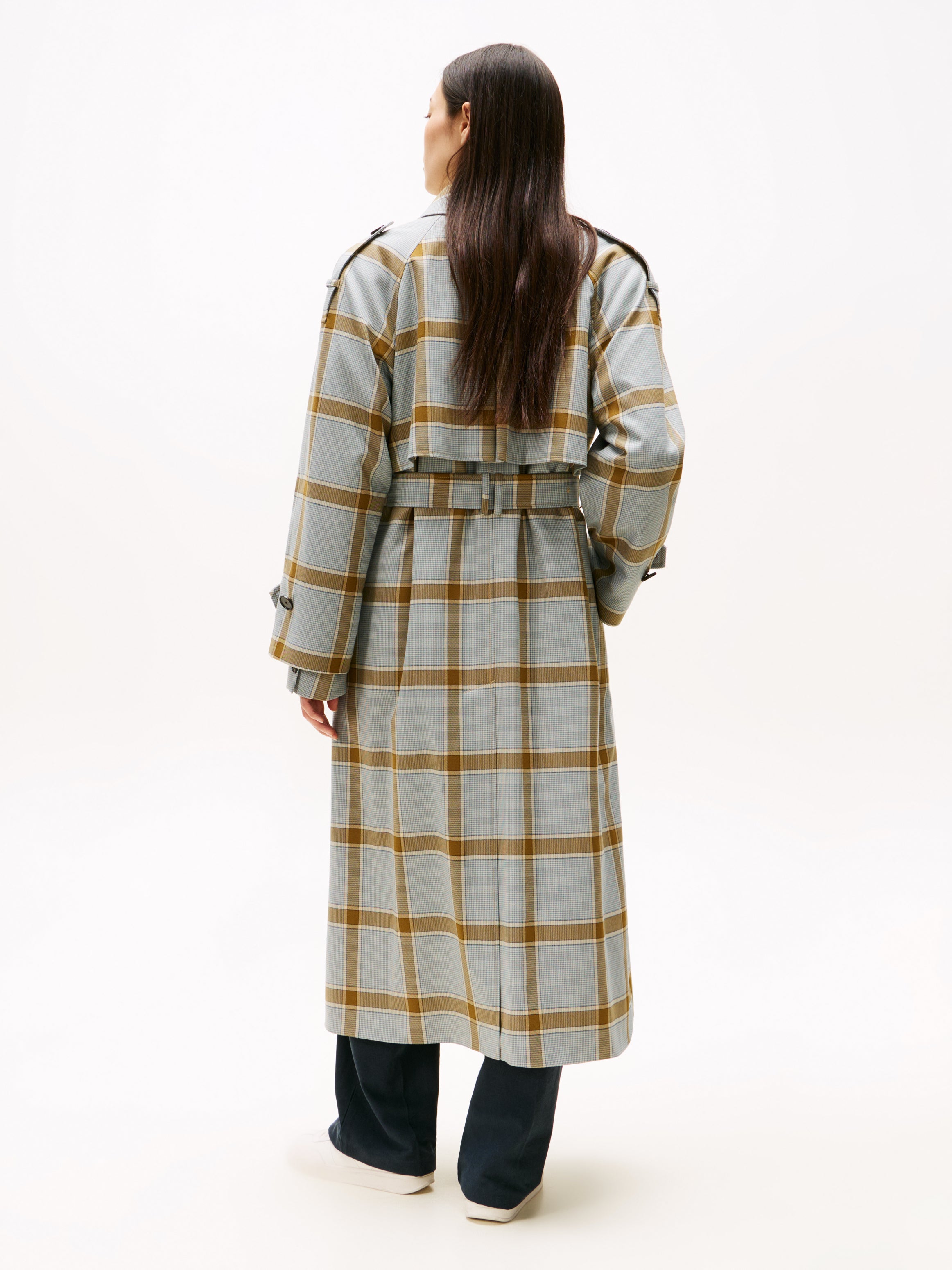 LIGHT WOOL CHECK RLX TRENCH