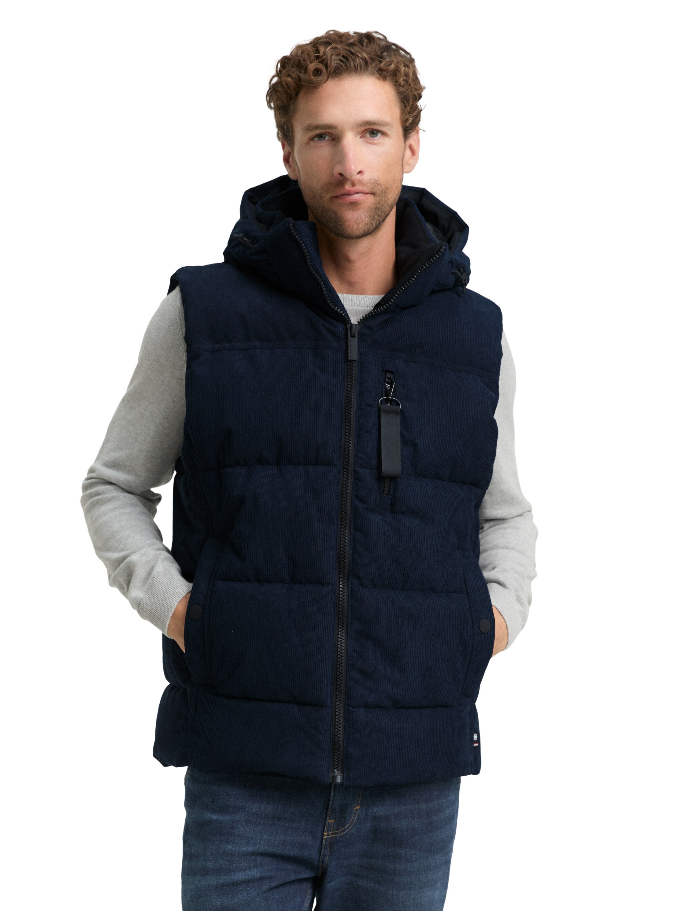 Puffer Weste mit abnehmbarer Kapuze