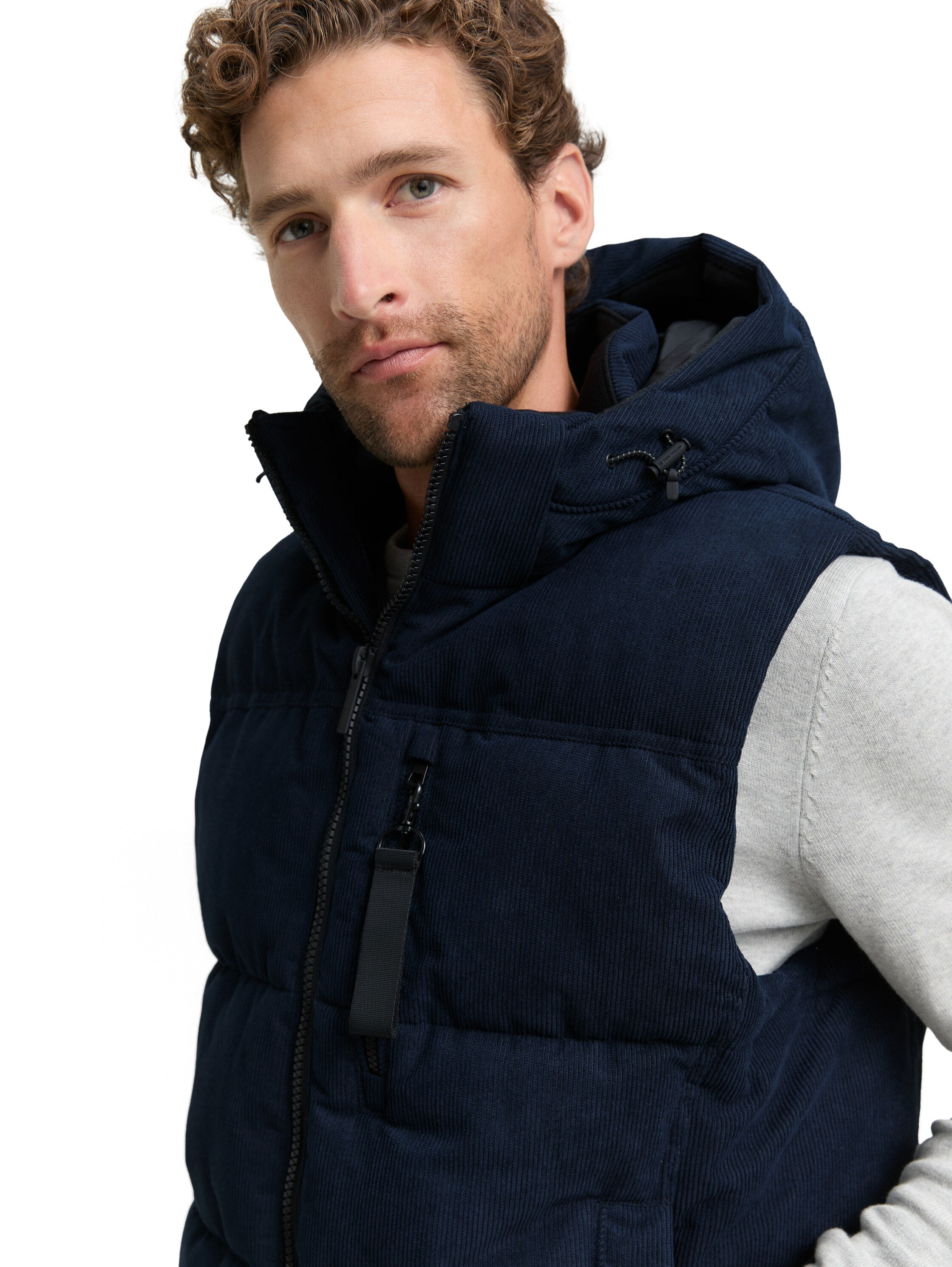 Puffer Weste mit abnehmbarer Kapuze