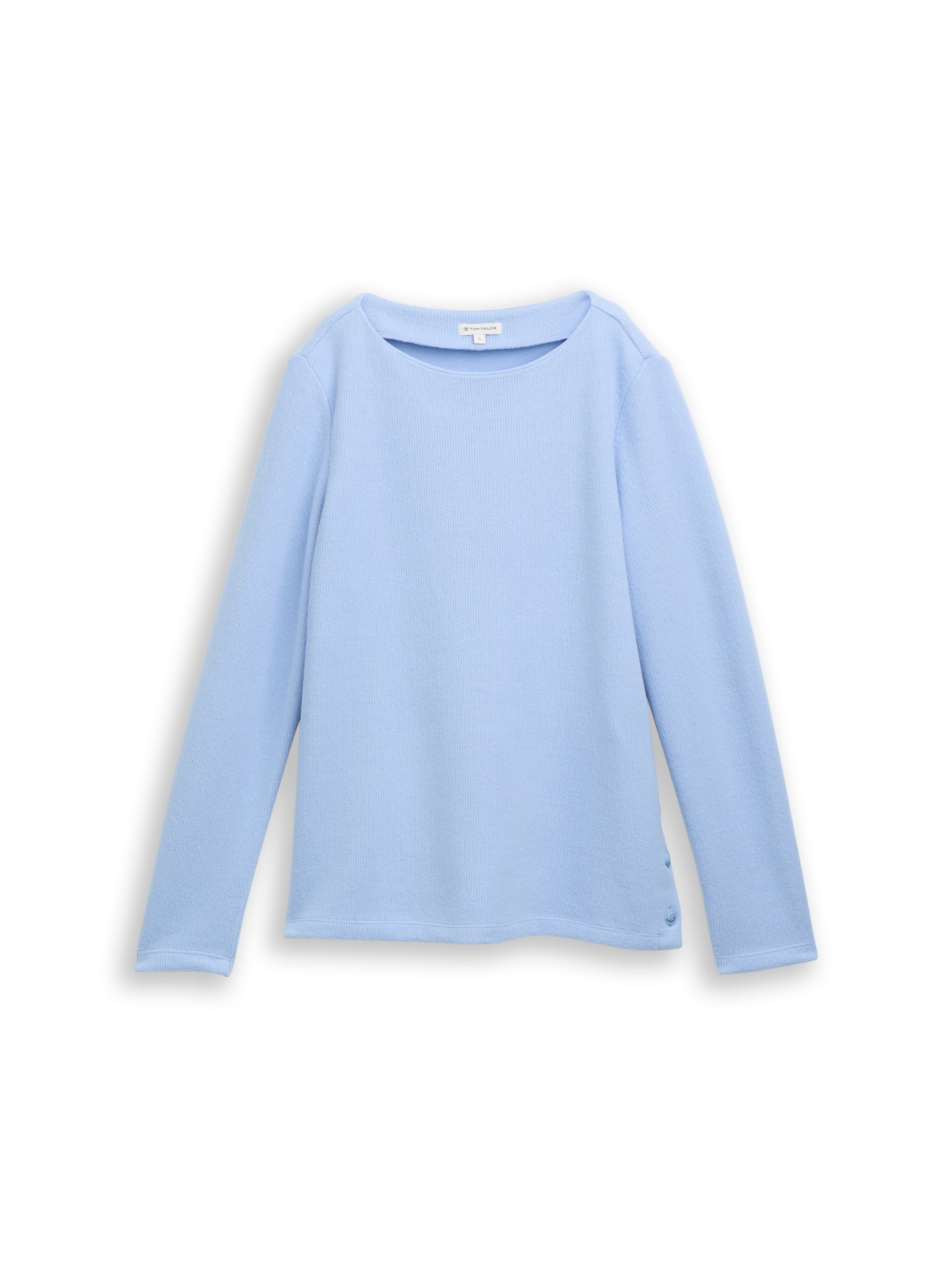 Tom Tailor Denim Female Sweatshirt mit Knopfleiste Rippstrick