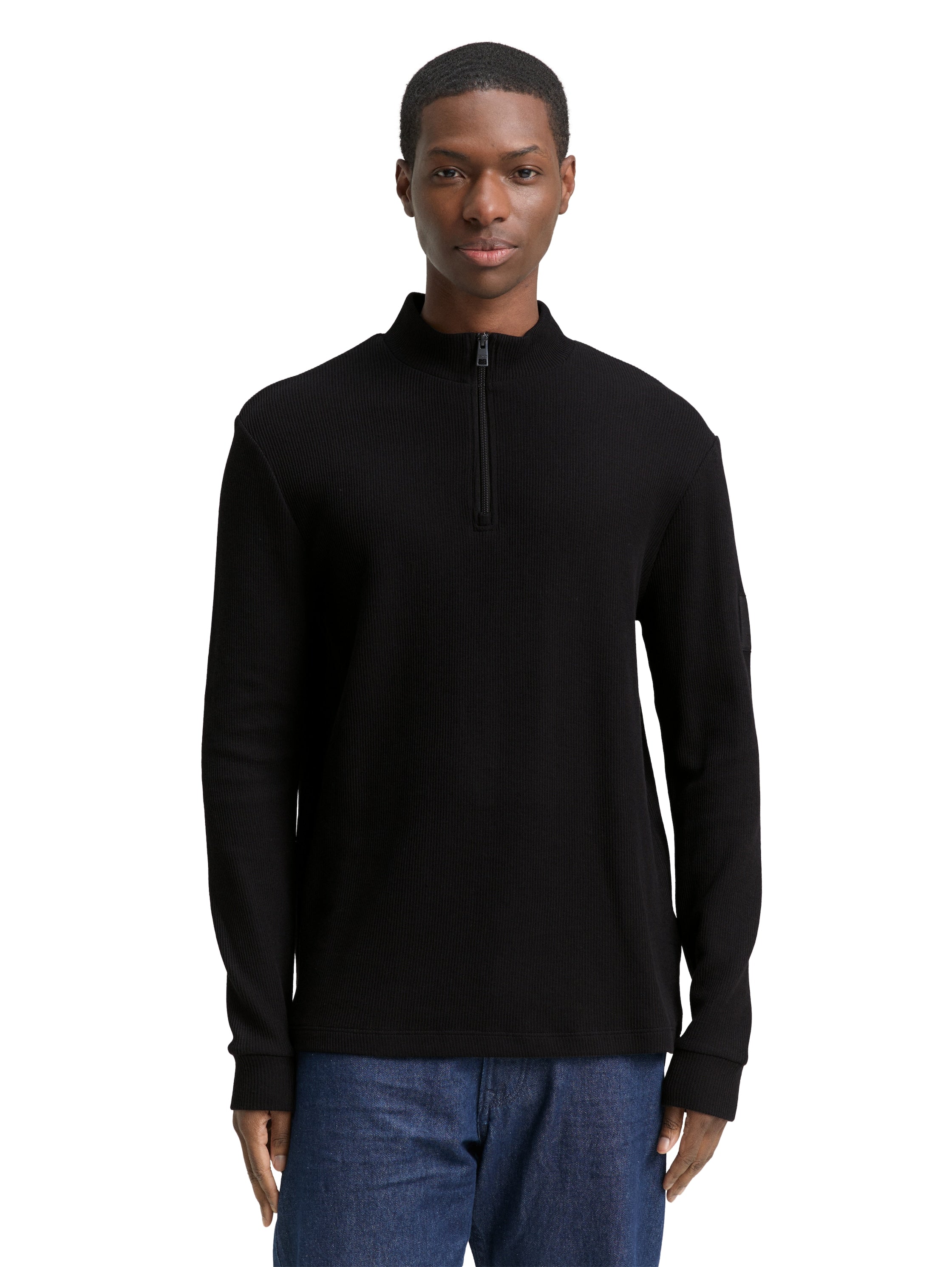 Troyer Langarmshirt mit Rippstruktur