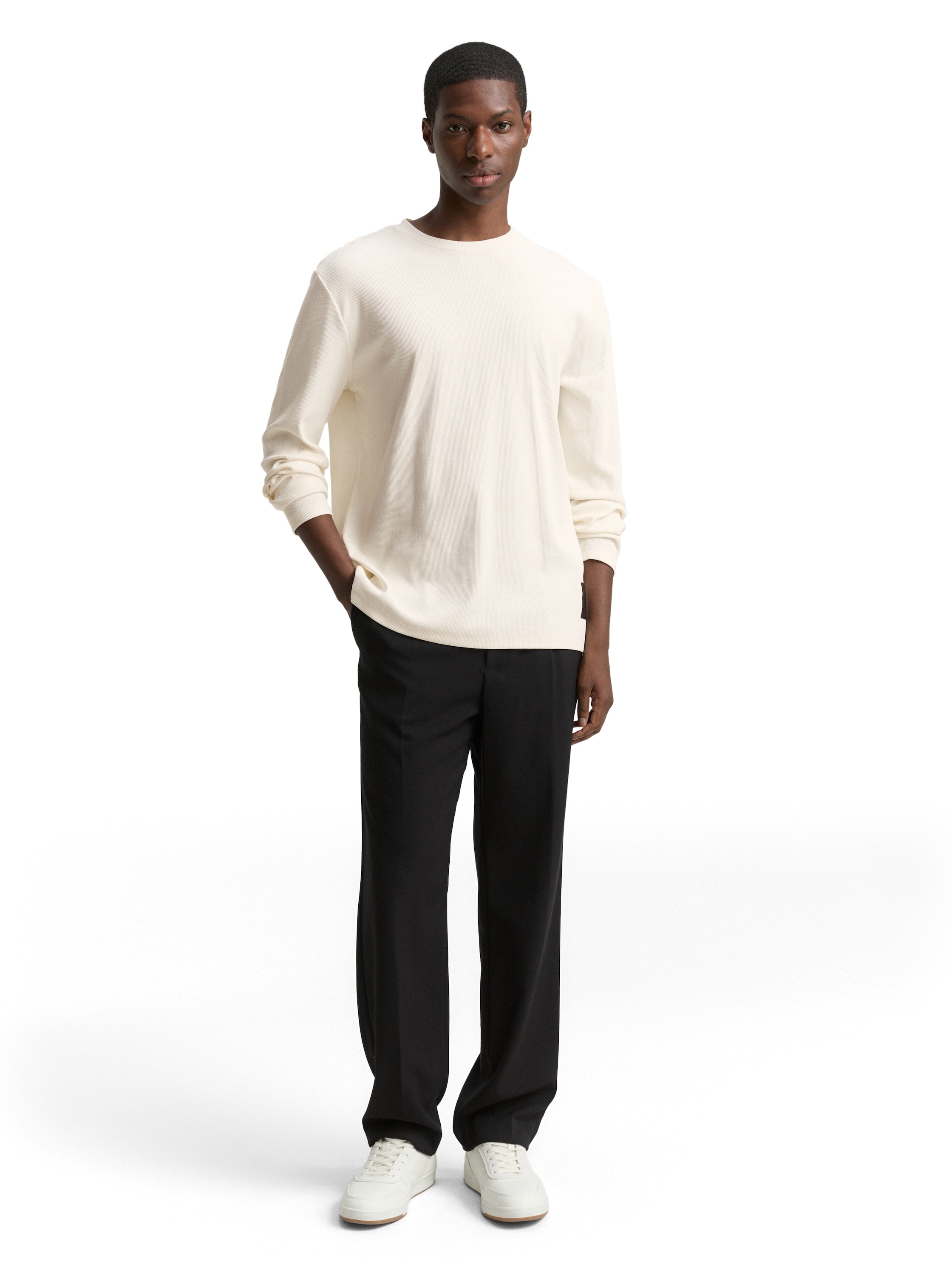 Langarmshirt mit Rippstruktur
