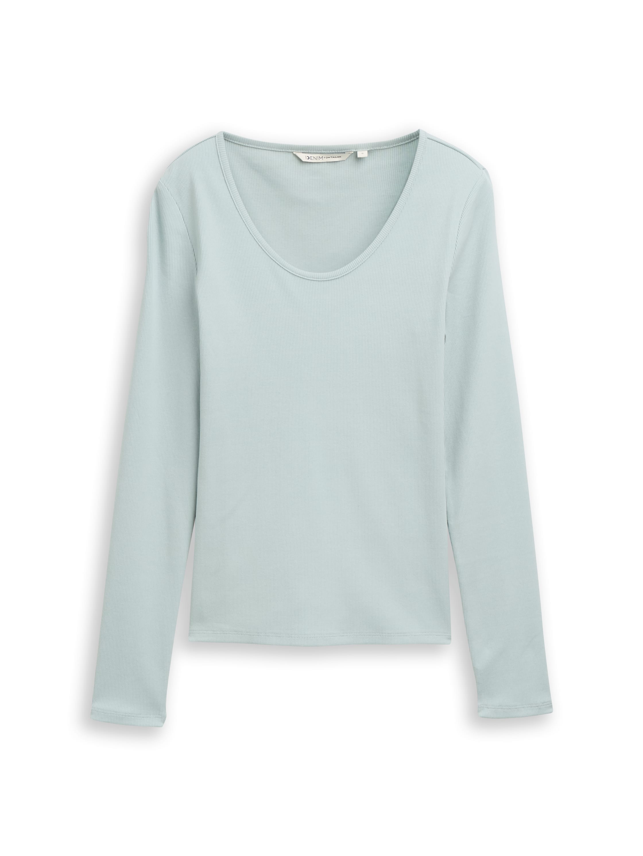 Slim Fit Langarmshirt mit Rippstruktur