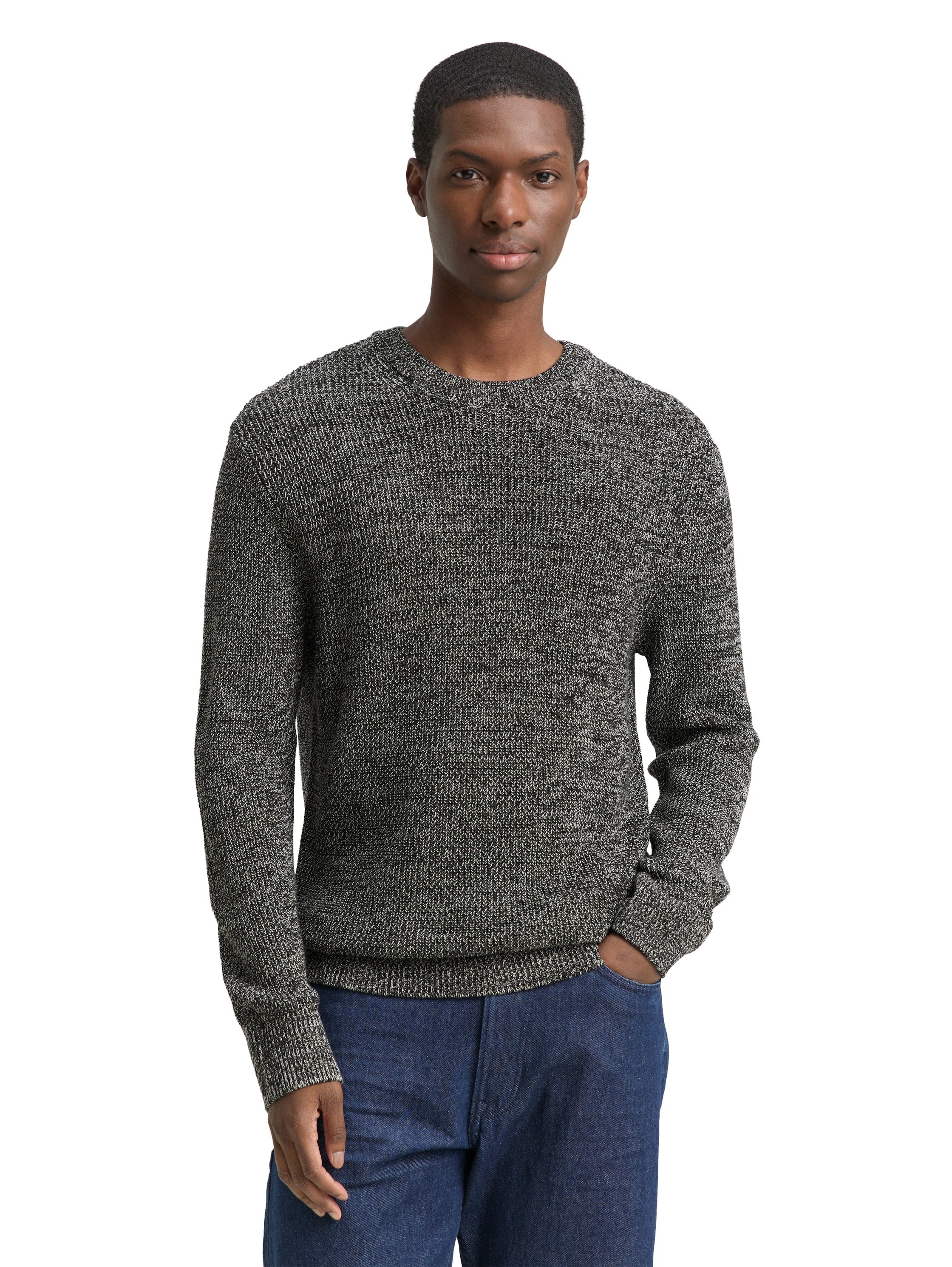 Strickpullover mit Rundhalsausschnitt