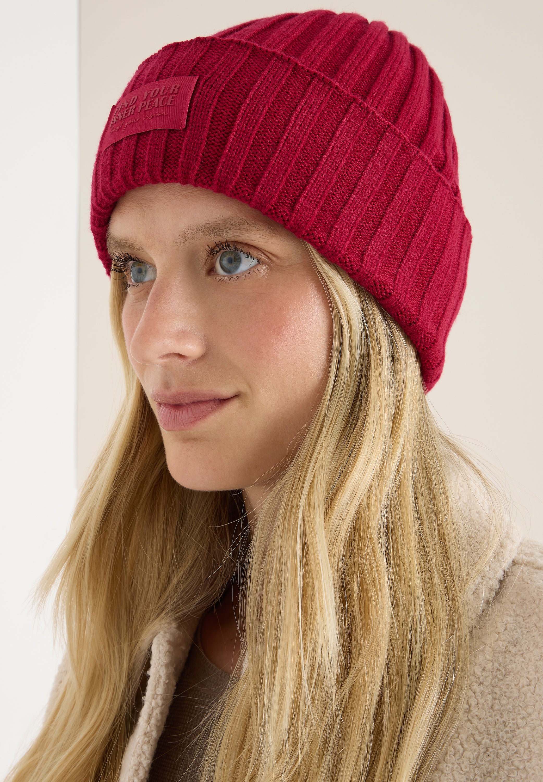 Strickmütze in Unifarbe