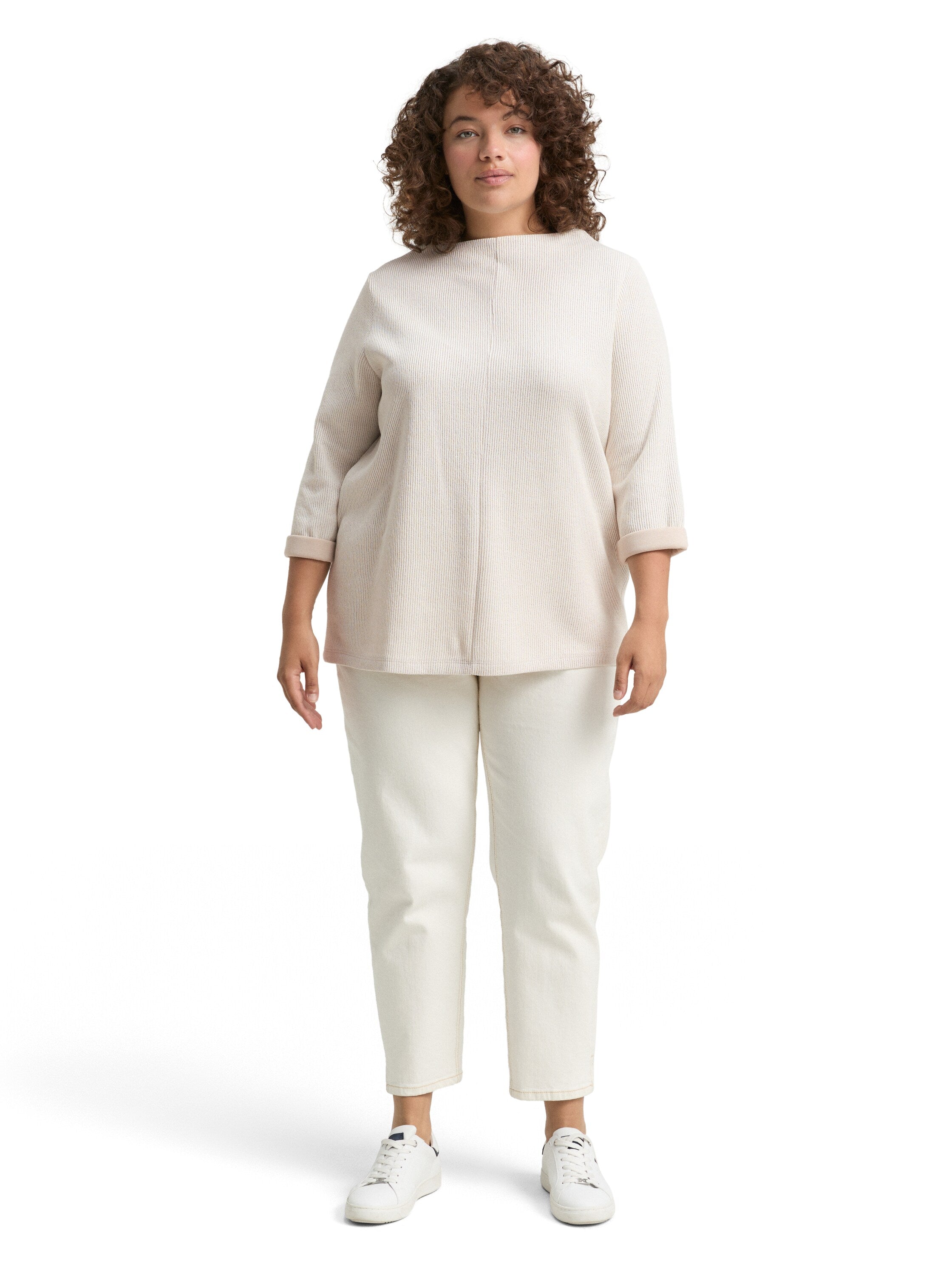 Plus Size - Sweatshirt mit Stehkragen