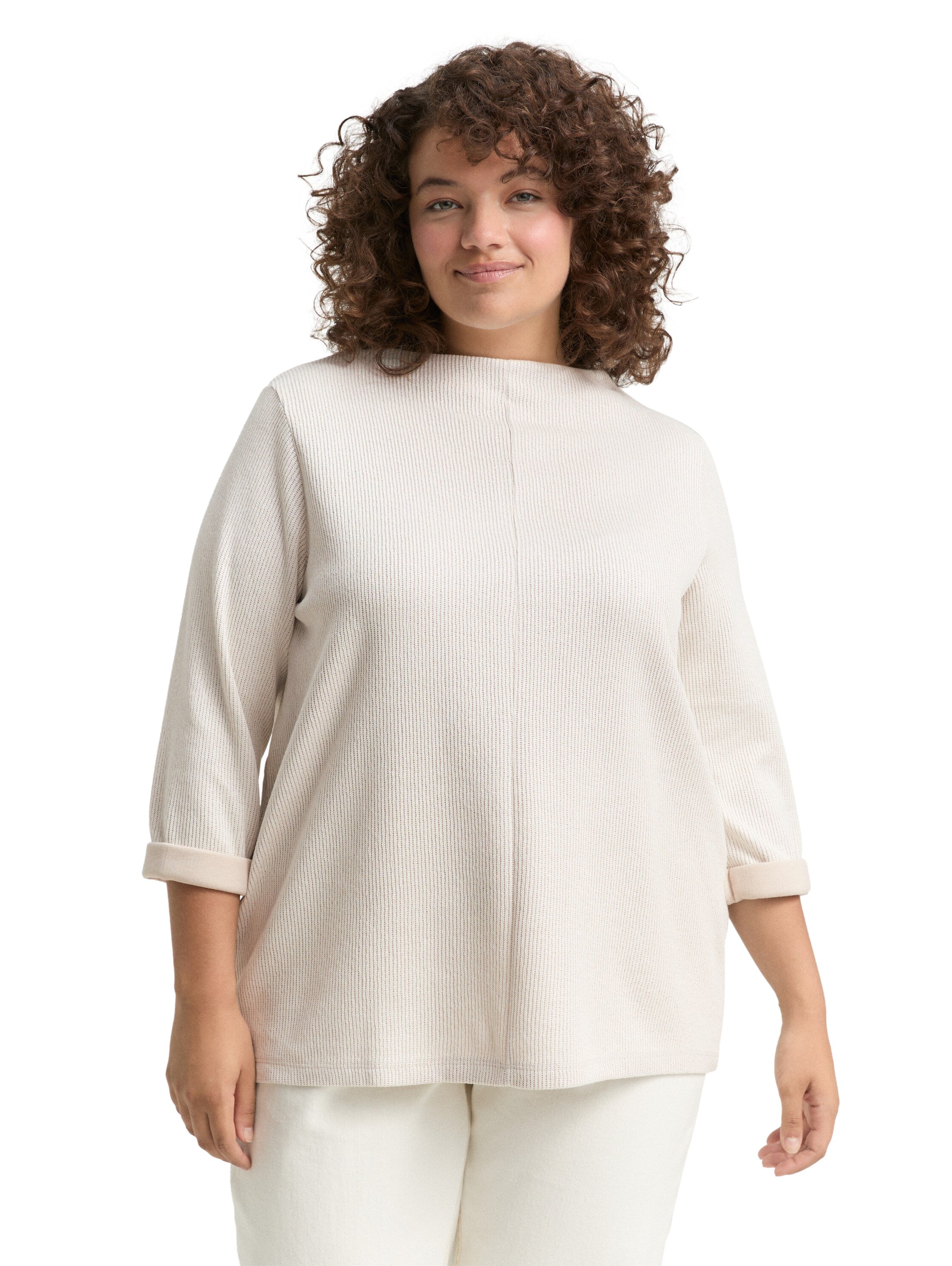 Plus Size - Sweatshirt mit Stehkragen