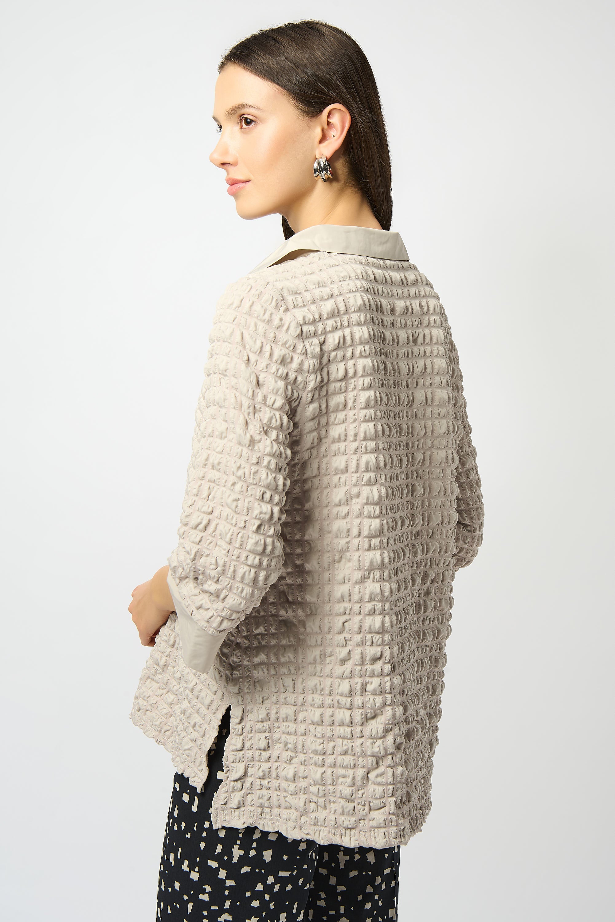 A-Linien-Oberteil aus Bubble-Jacquard
