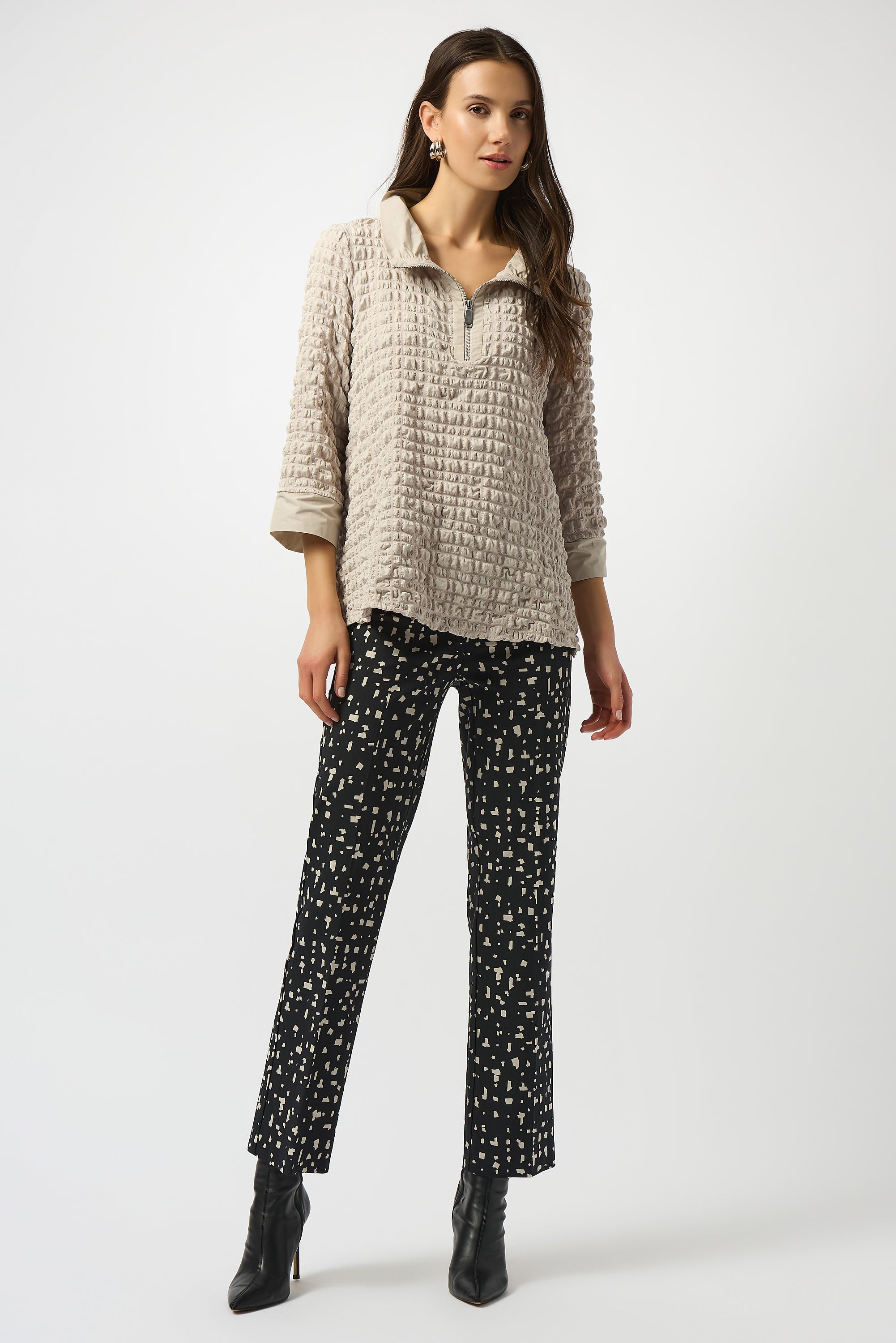 A-Linien-Oberteil aus Bubble-Jacquard