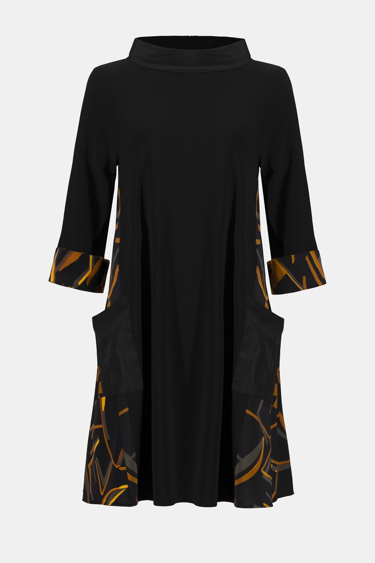Recyceltes gewebtes Kleid aus feinem Jersey mit abstraktem Print