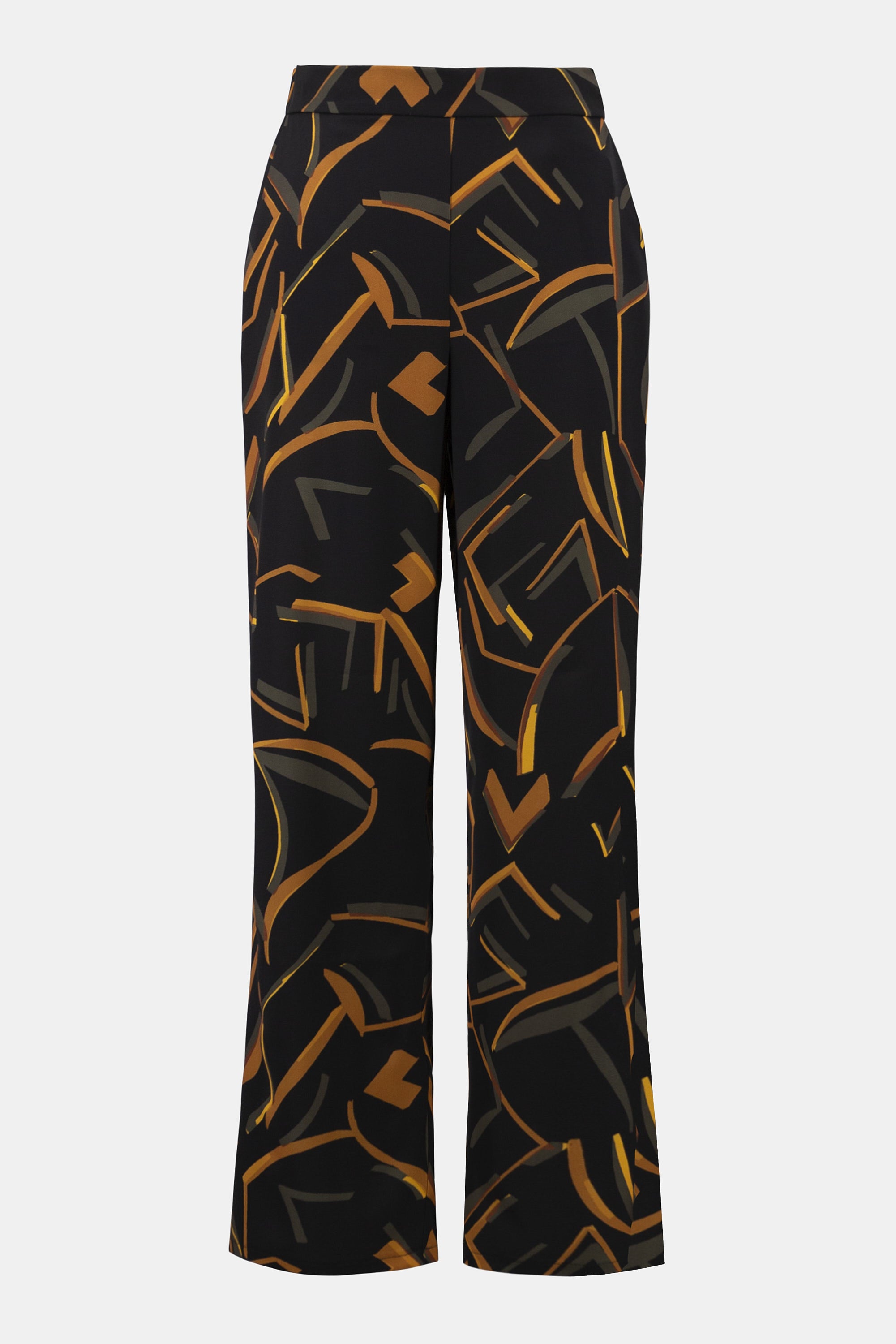 Hose mit weitem Hosenbein aus recyceltem, gewebtem Stoff mit geometrischem Druck