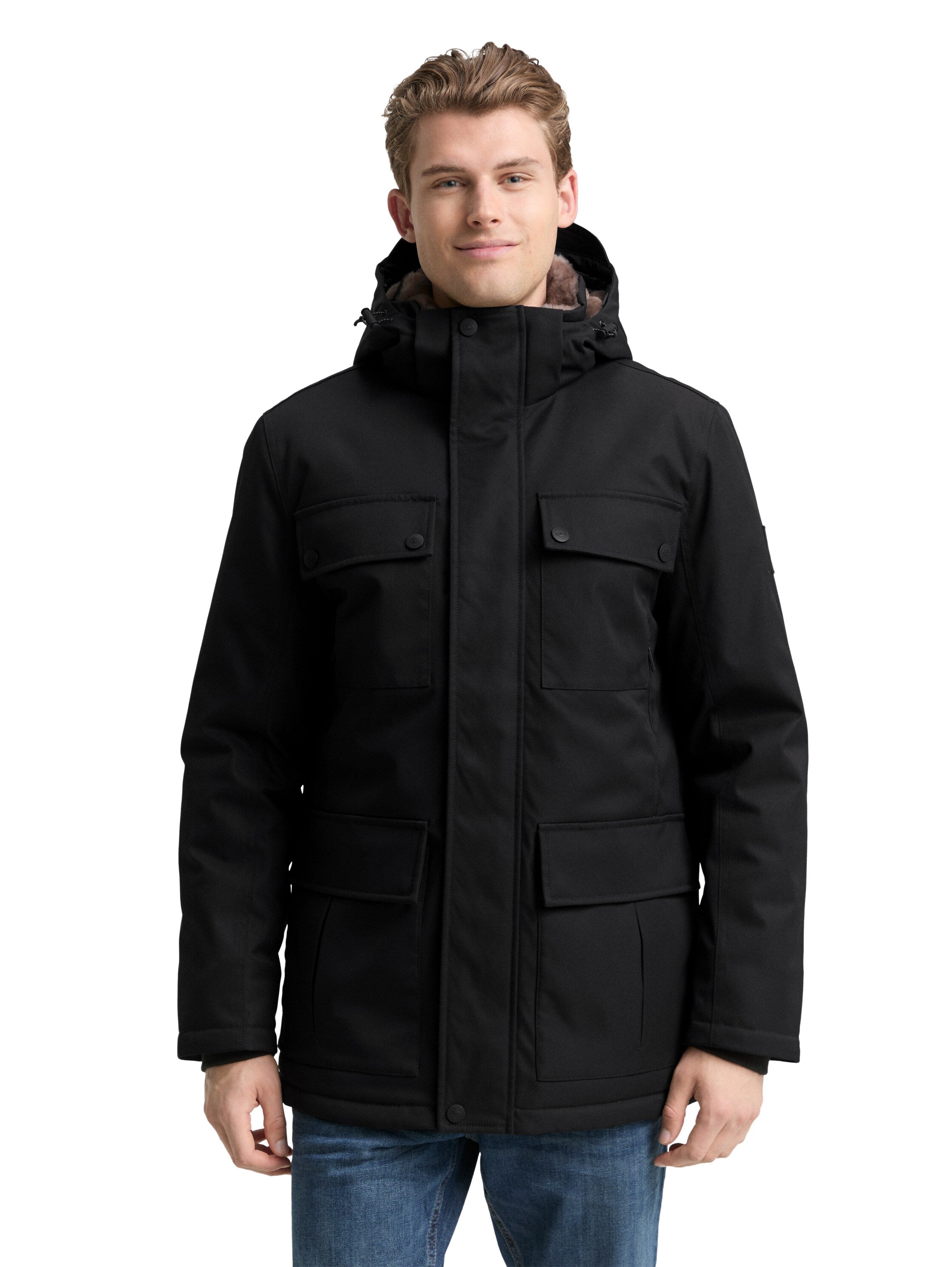 Übergangsjacke mit aufgesetzten Taschen