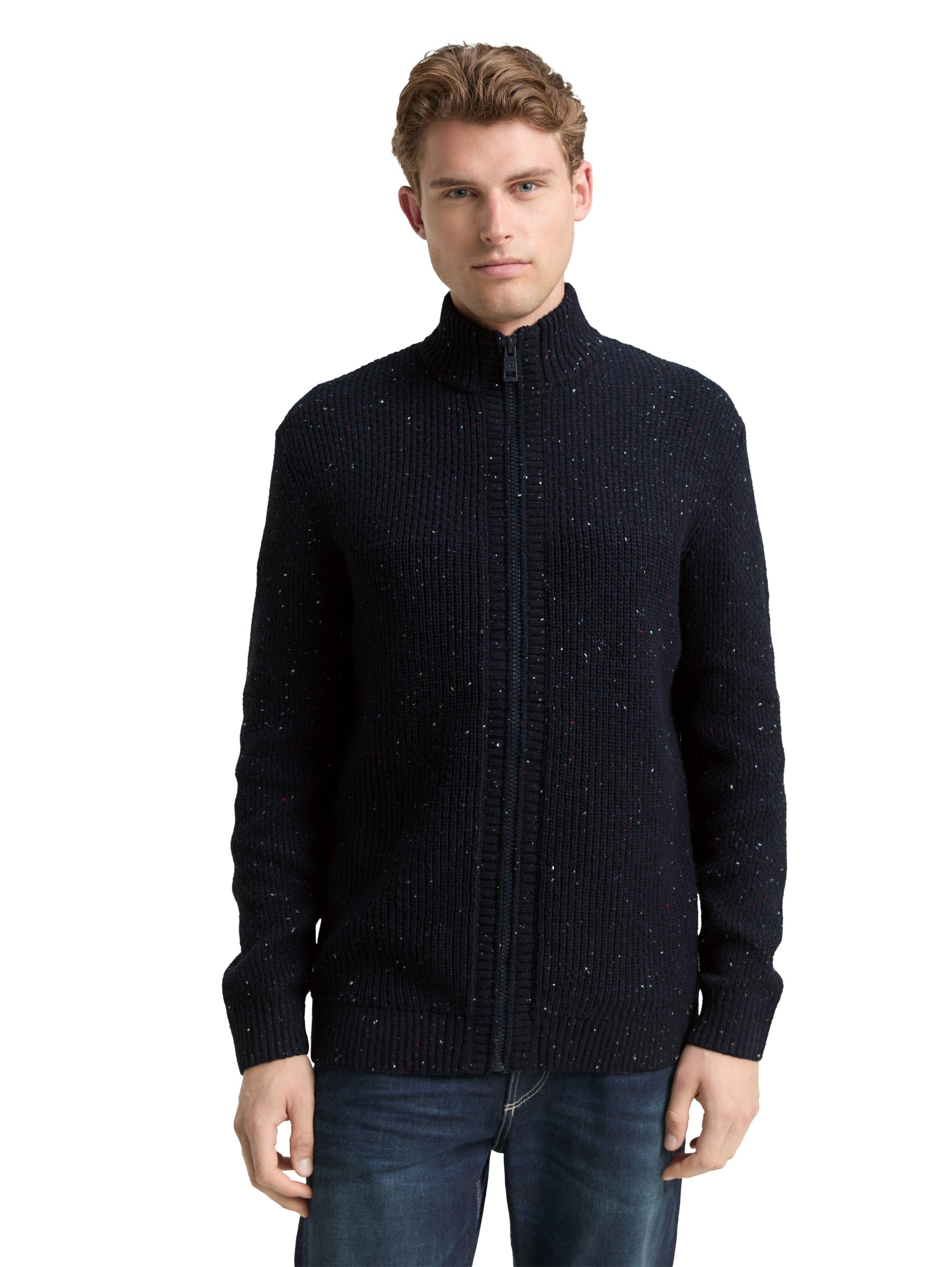 Strickjacke mit Strukturmix