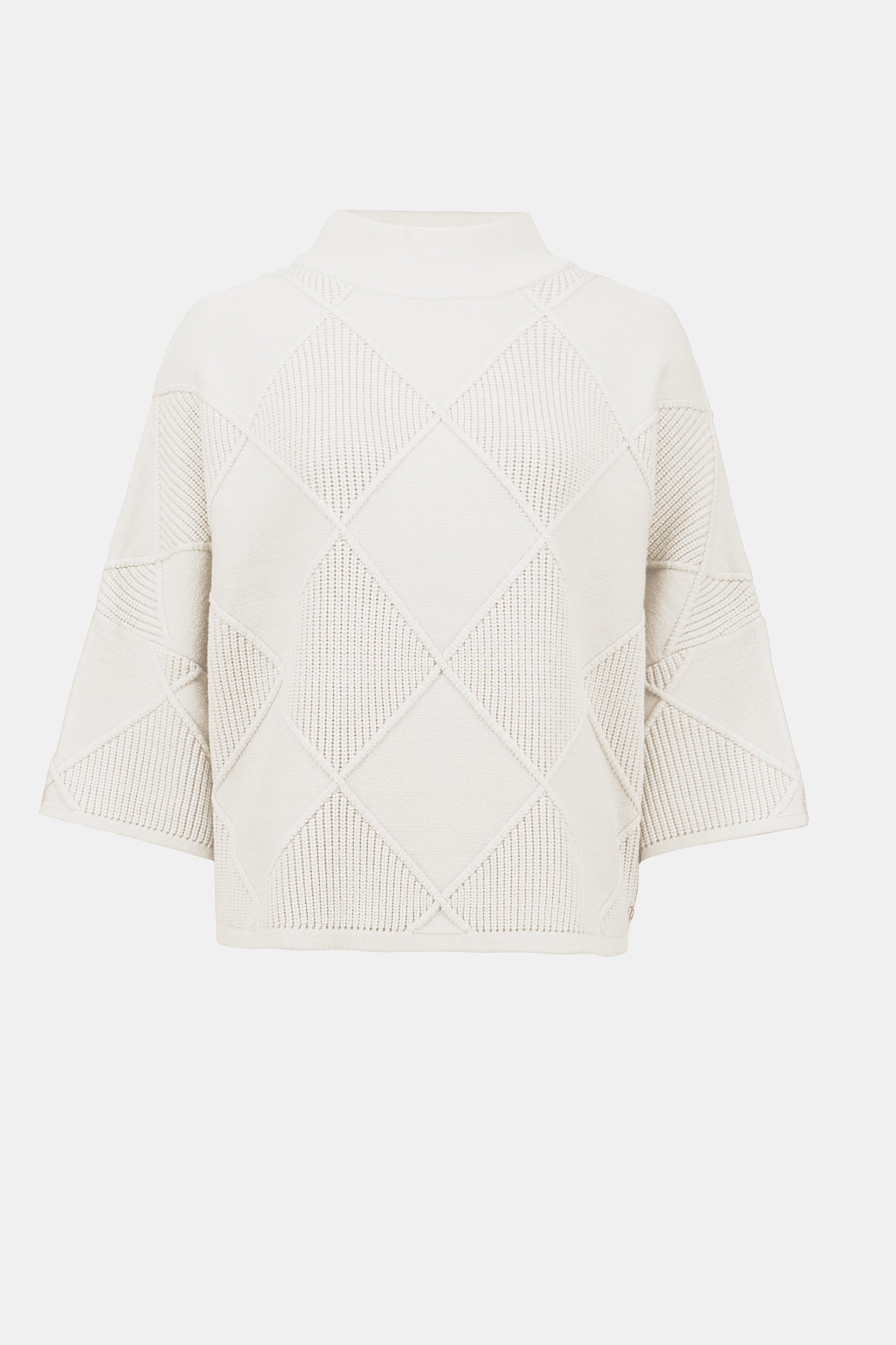 Strukturierte Strickpullover mit Stehkragen