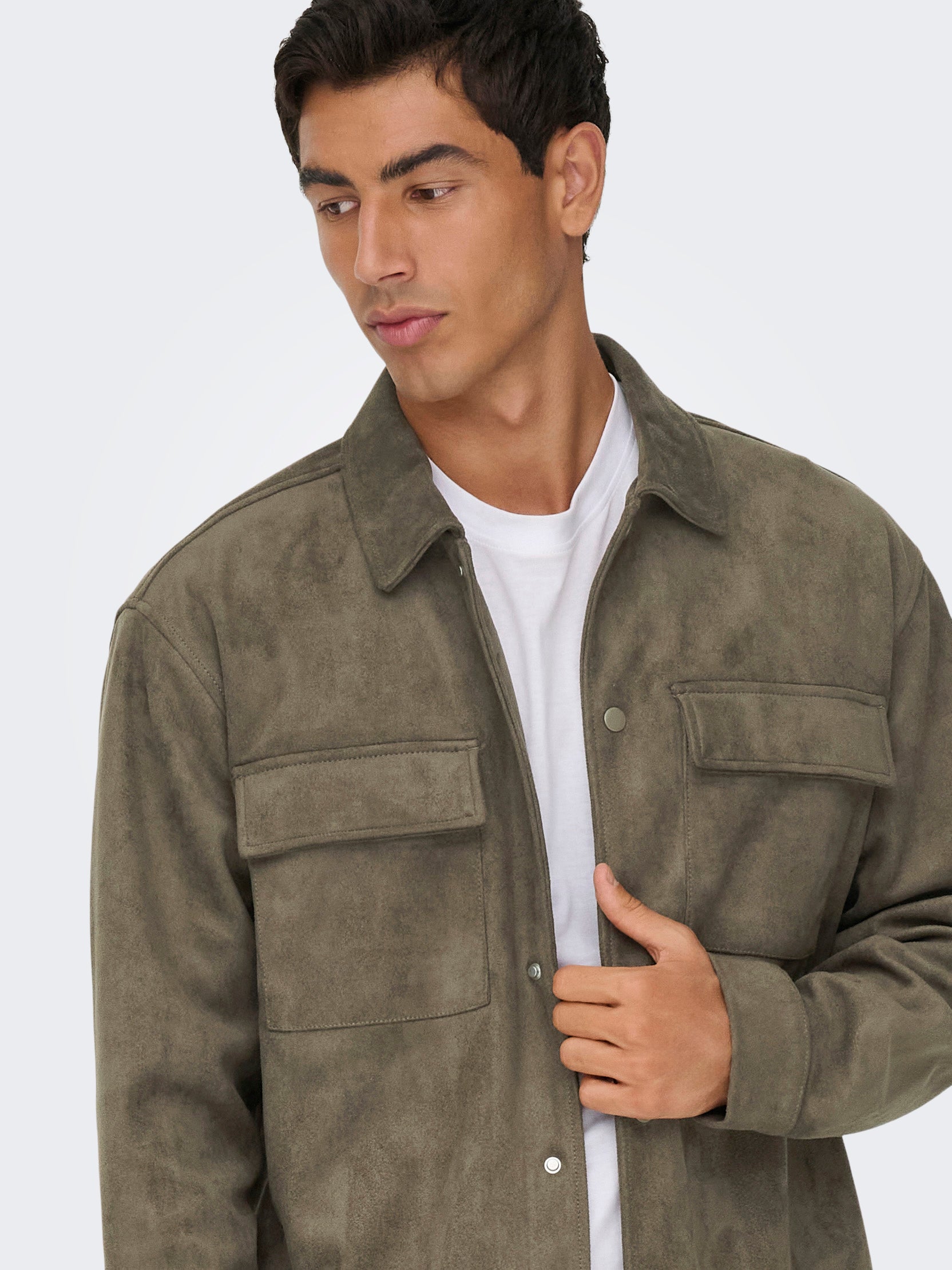 ONSRAVI FAKE SUEDE SHACKET OTW