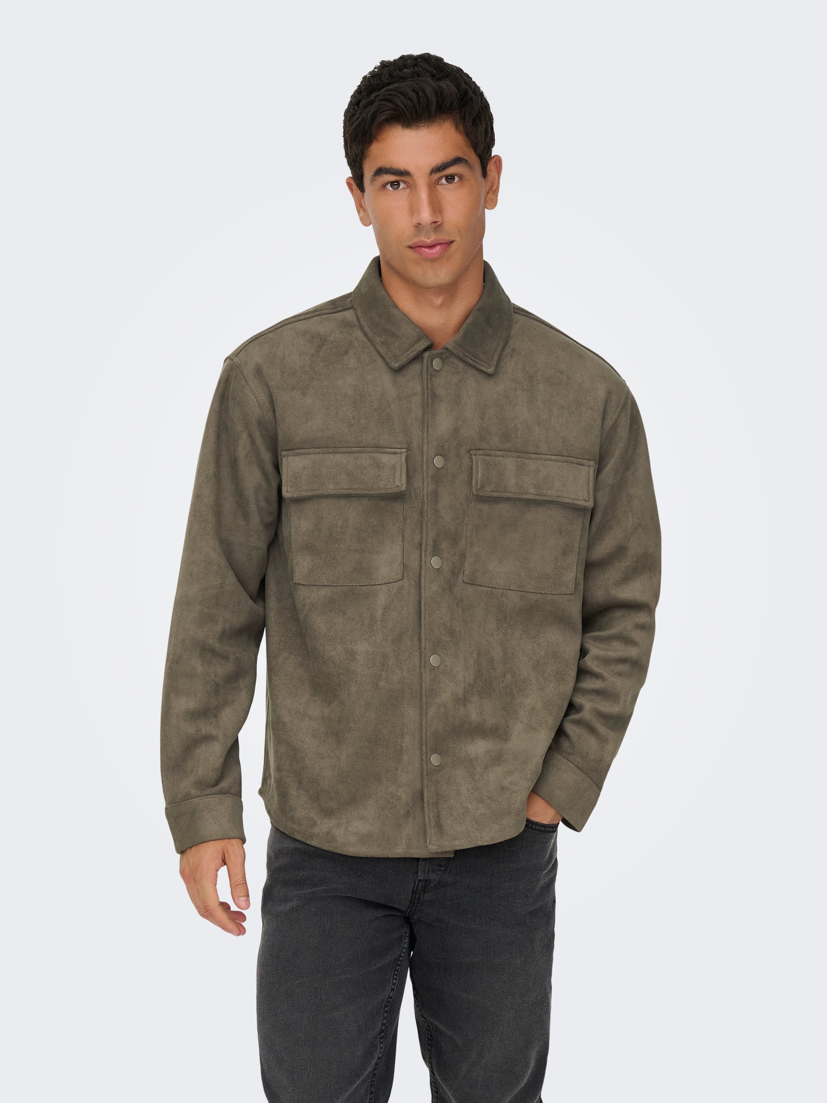 ONSRAVI FAKE SUEDE SHACKET OTW